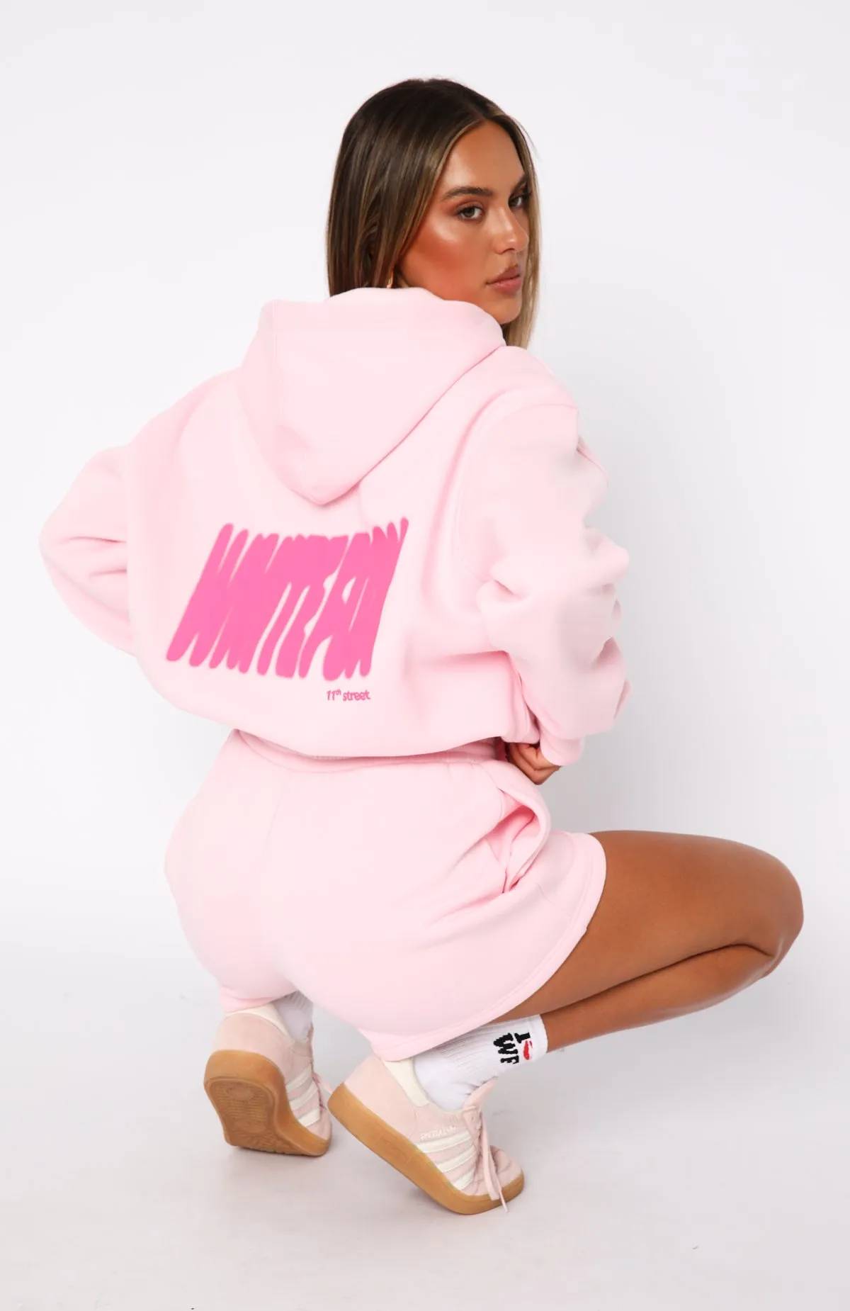 11th Street New York Or Nowhere Oversized Hoodie Pink Sugar