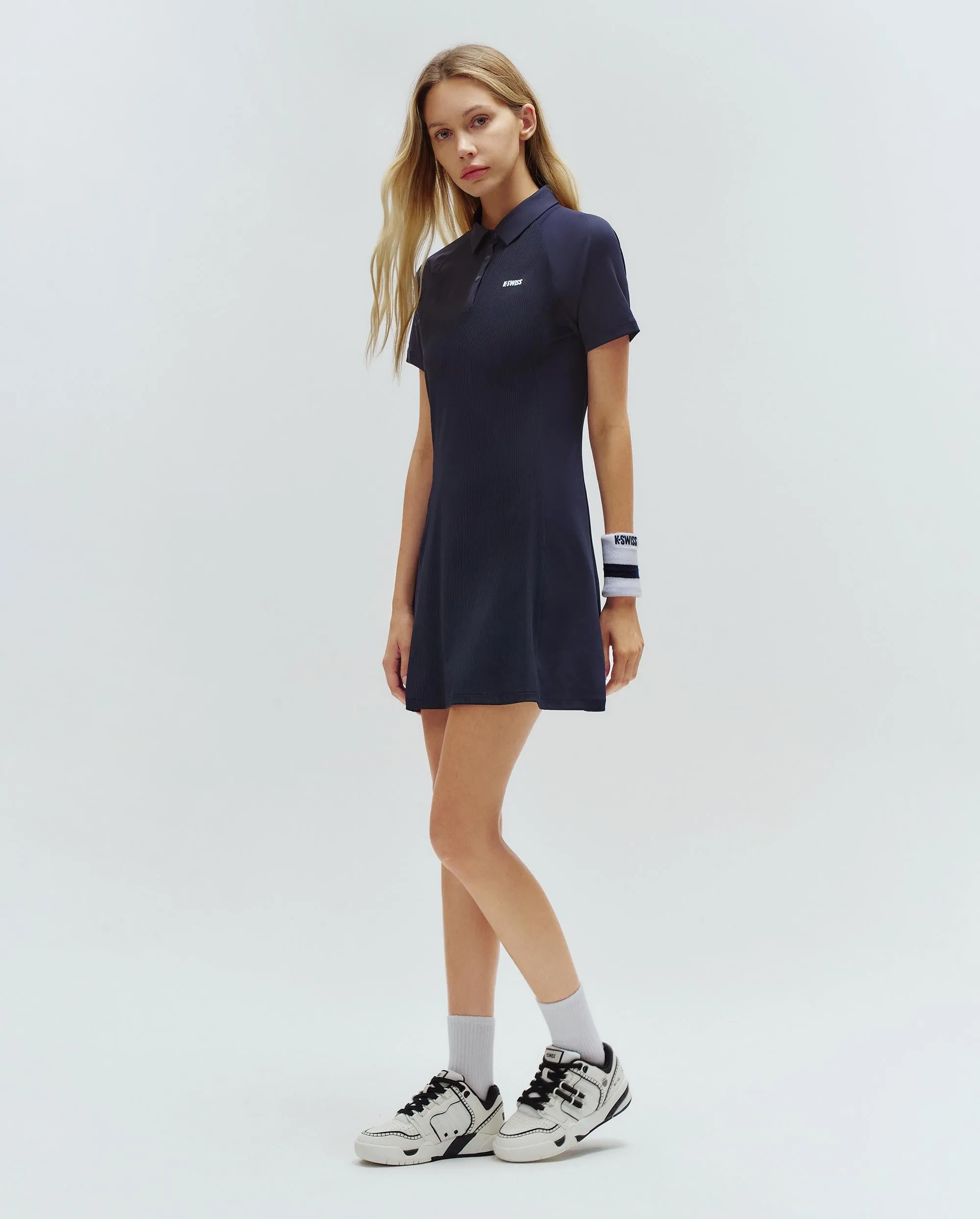 1910687-495 | WOMEN'S K-SWISS LOGO TENNIS POLO DRESS | BLUE/MISC