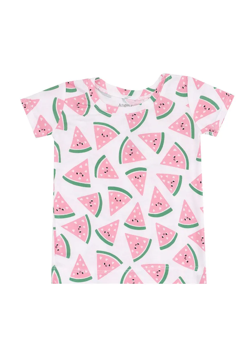 2-Piece Pajama Shorts Set - Watermelon Hearts