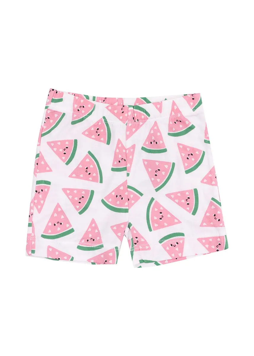 2-Piece Pajama Shorts Set - Watermelon Hearts
