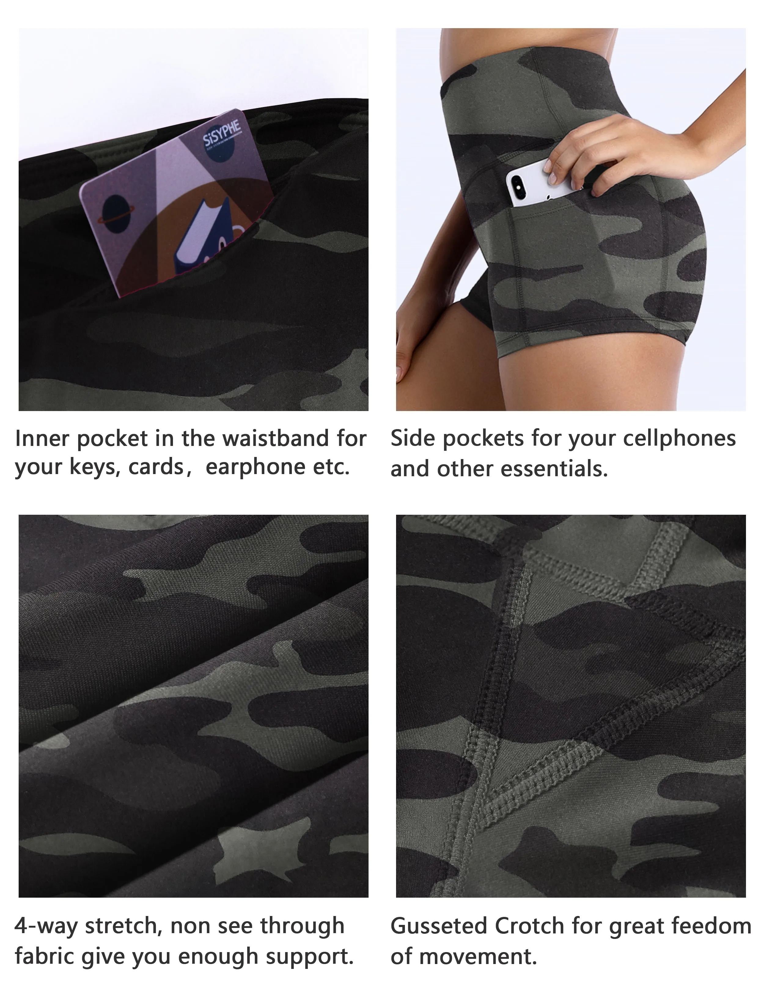 2.5" Printed Side Pockets Running Shorts dimgraycamo_Running