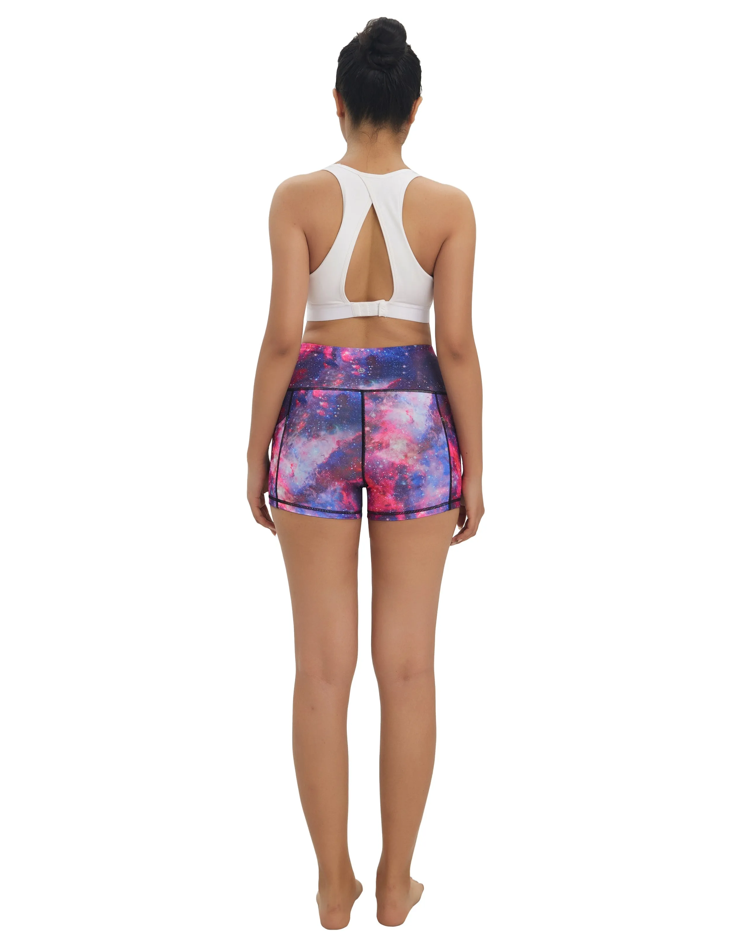 2.5" Printed Side Pockets Running Shorts galaxy_Running