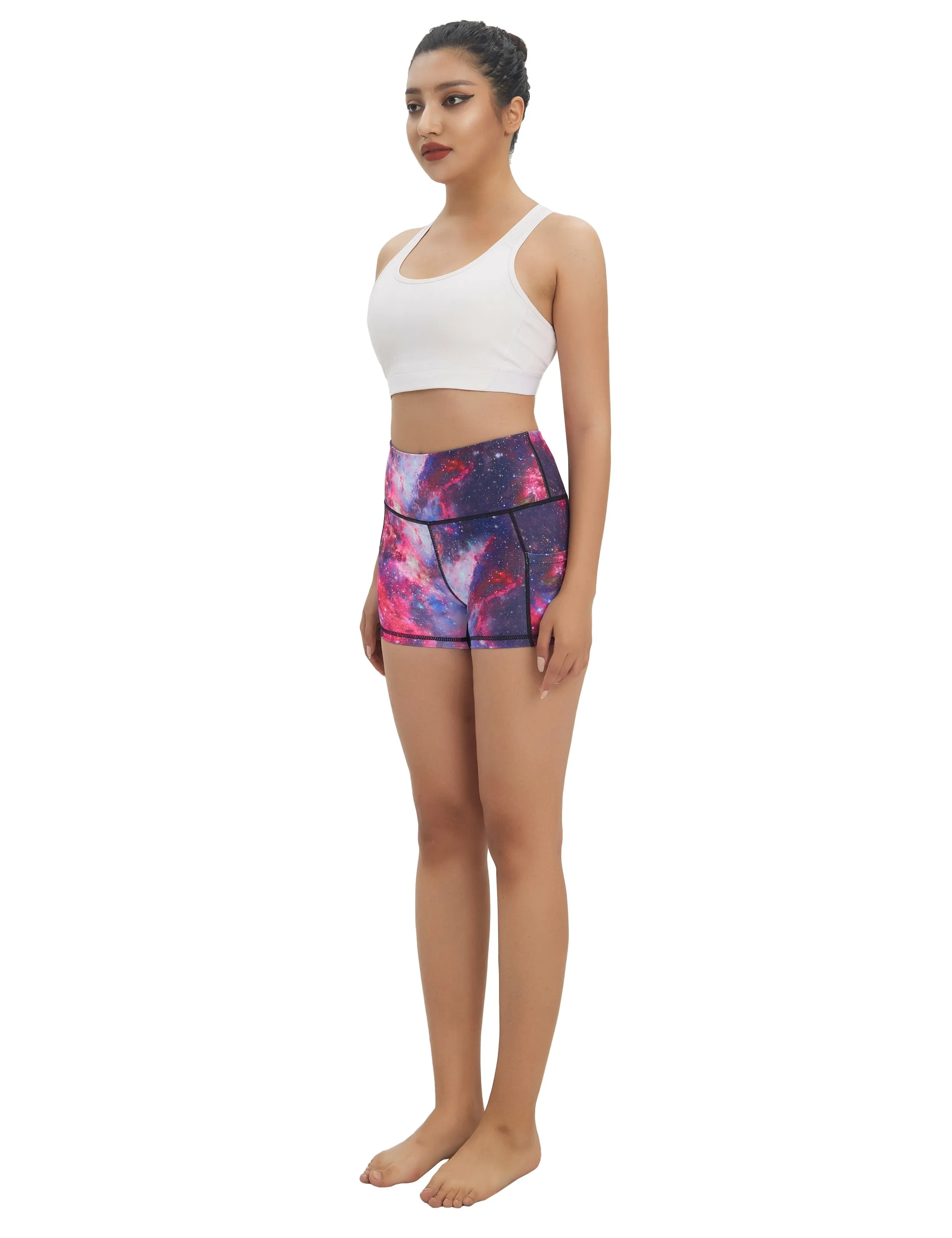 2.5" Printed Side Pockets Running Shorts galaxy_Running