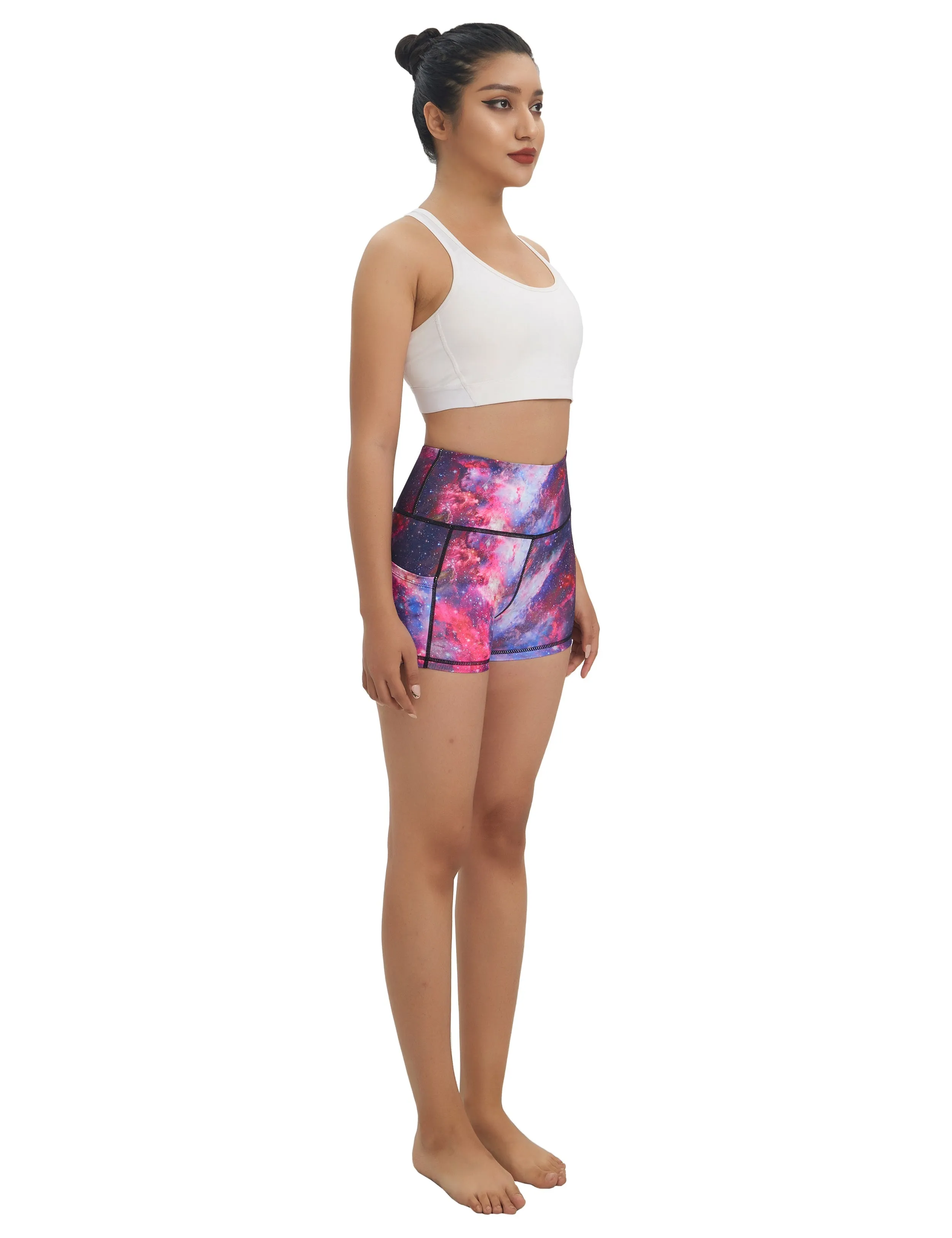2.5" Printed Side Pockets Running Shorts galaxy_Running