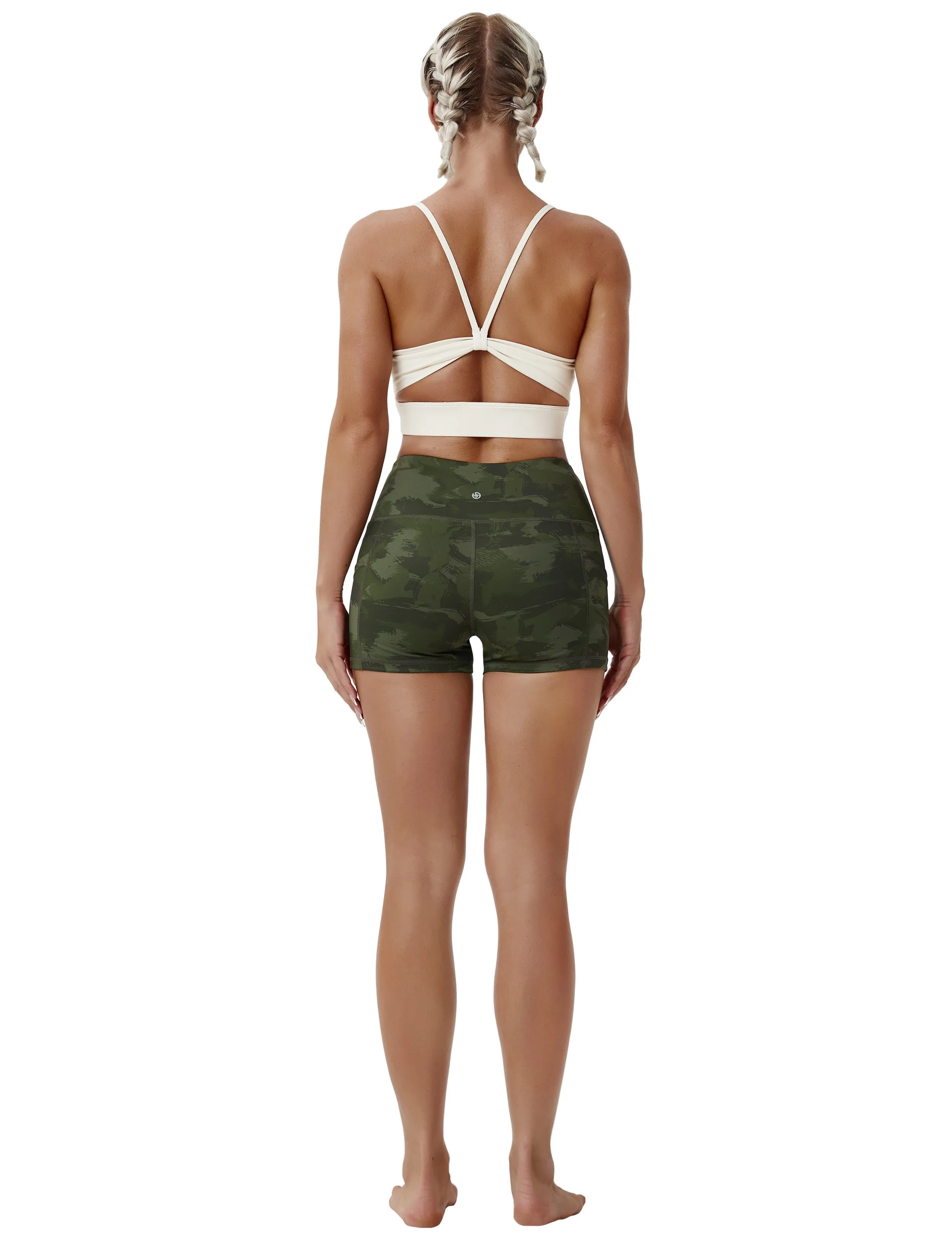 2.5" Printed Side Pockets Running Shorts green brushcamo ins_Running