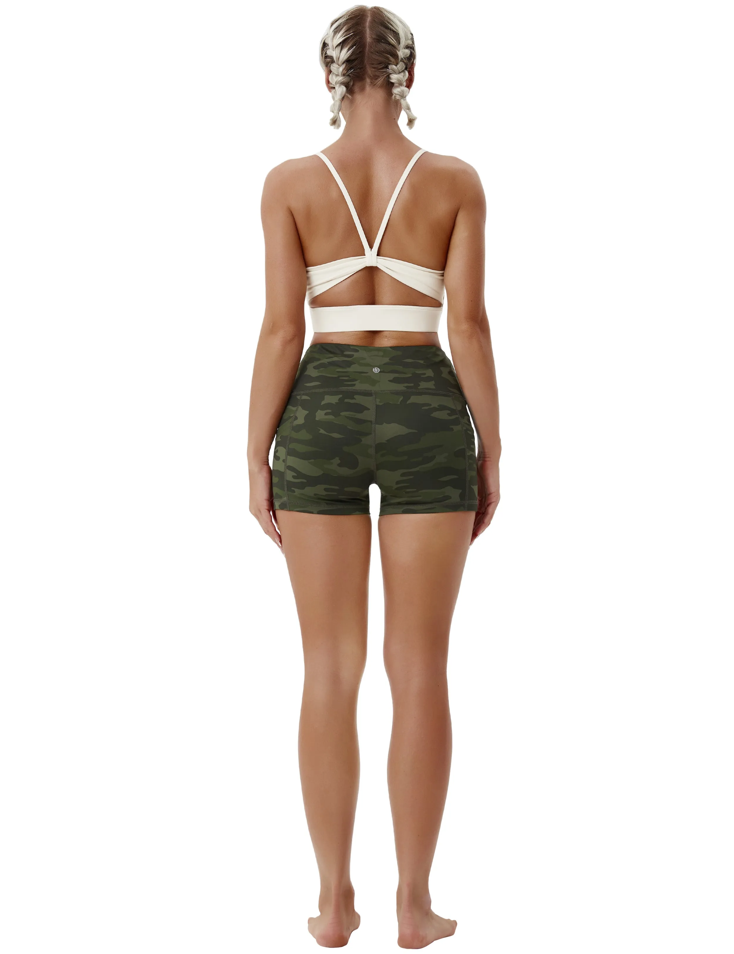 2.5" Printed Side Pockets Running Shorts green camo_Running