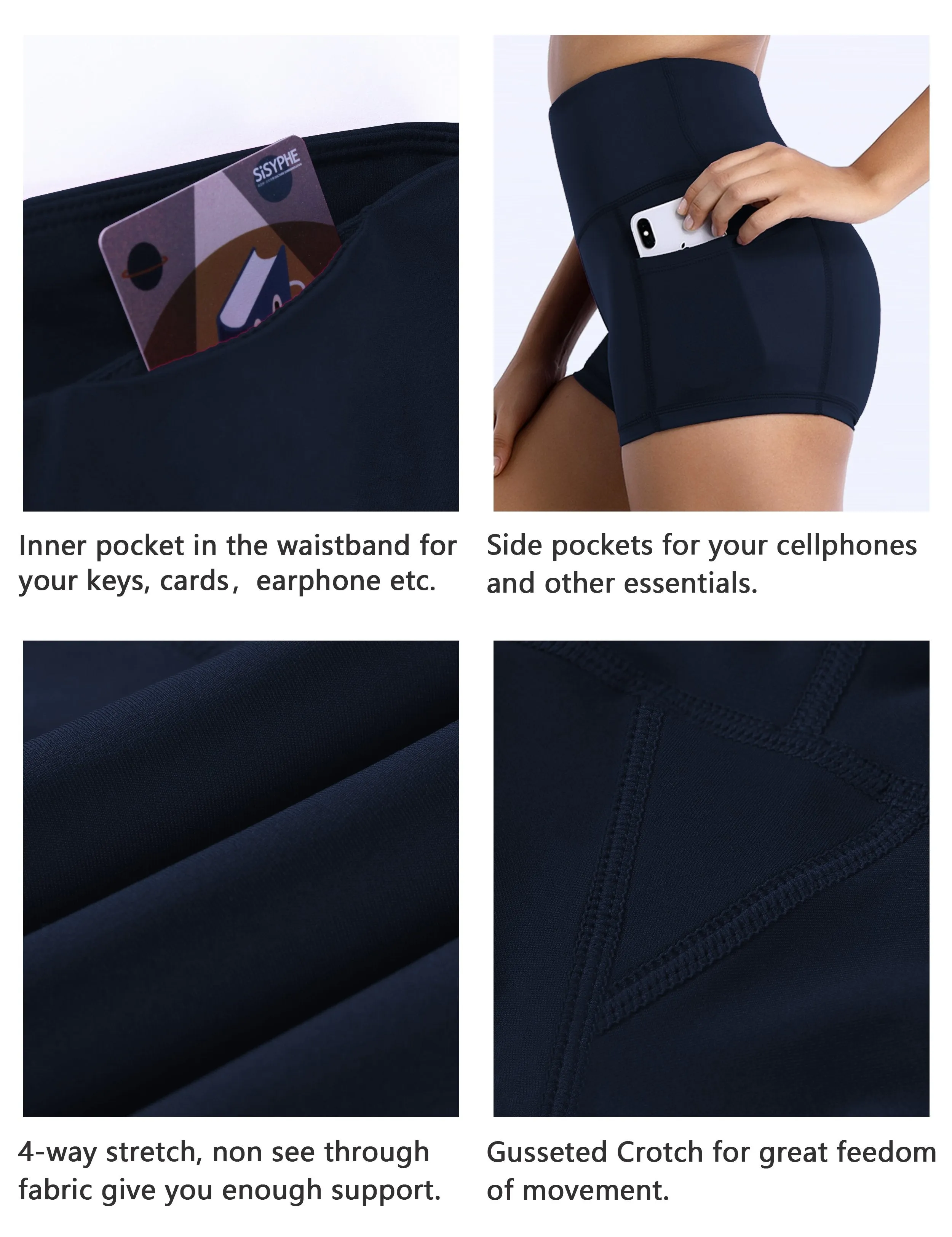 2.5" Side Pockets Running Shorts darknavy ins_Running