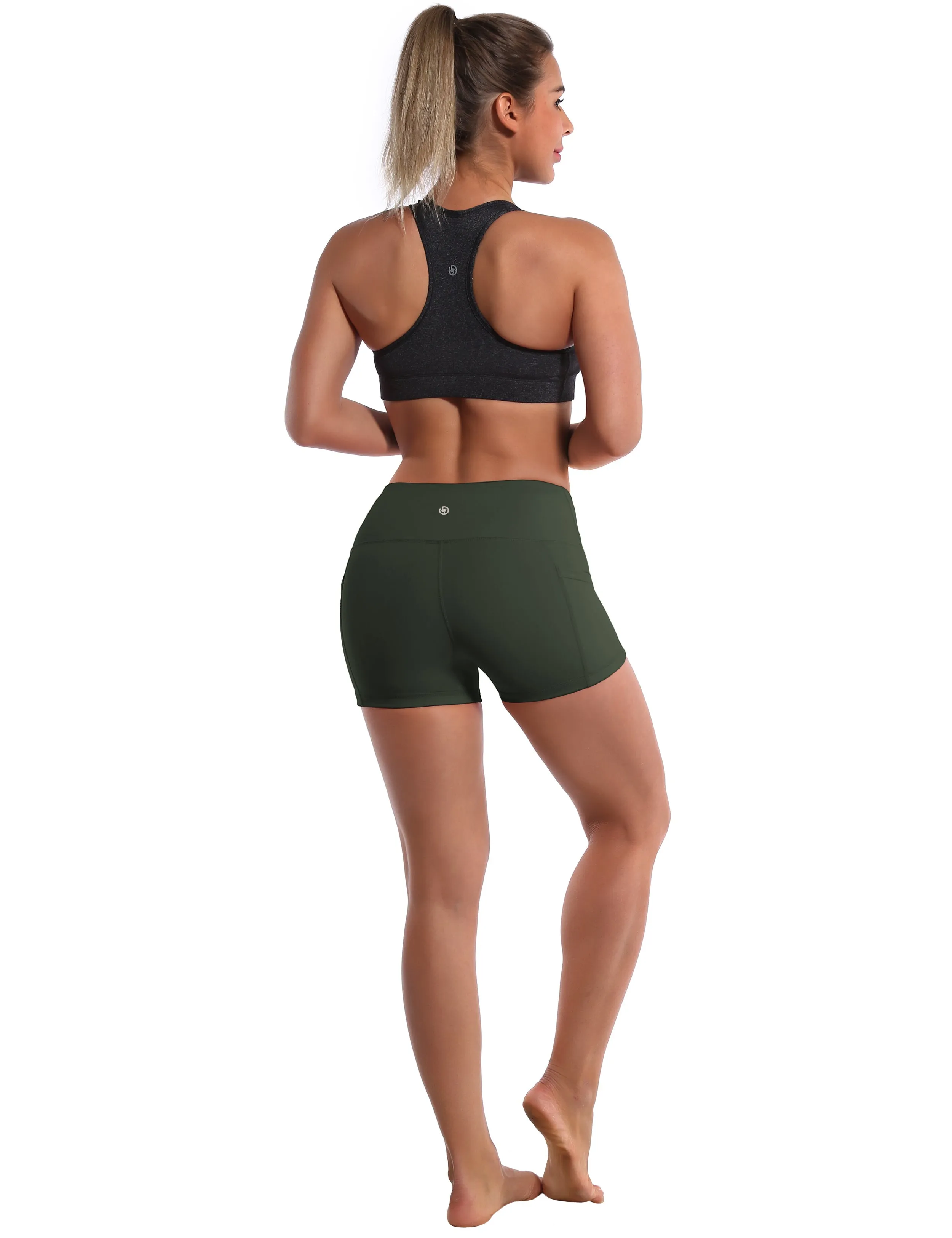 2.5" Side Pockets Running Shorts olivegray_Running