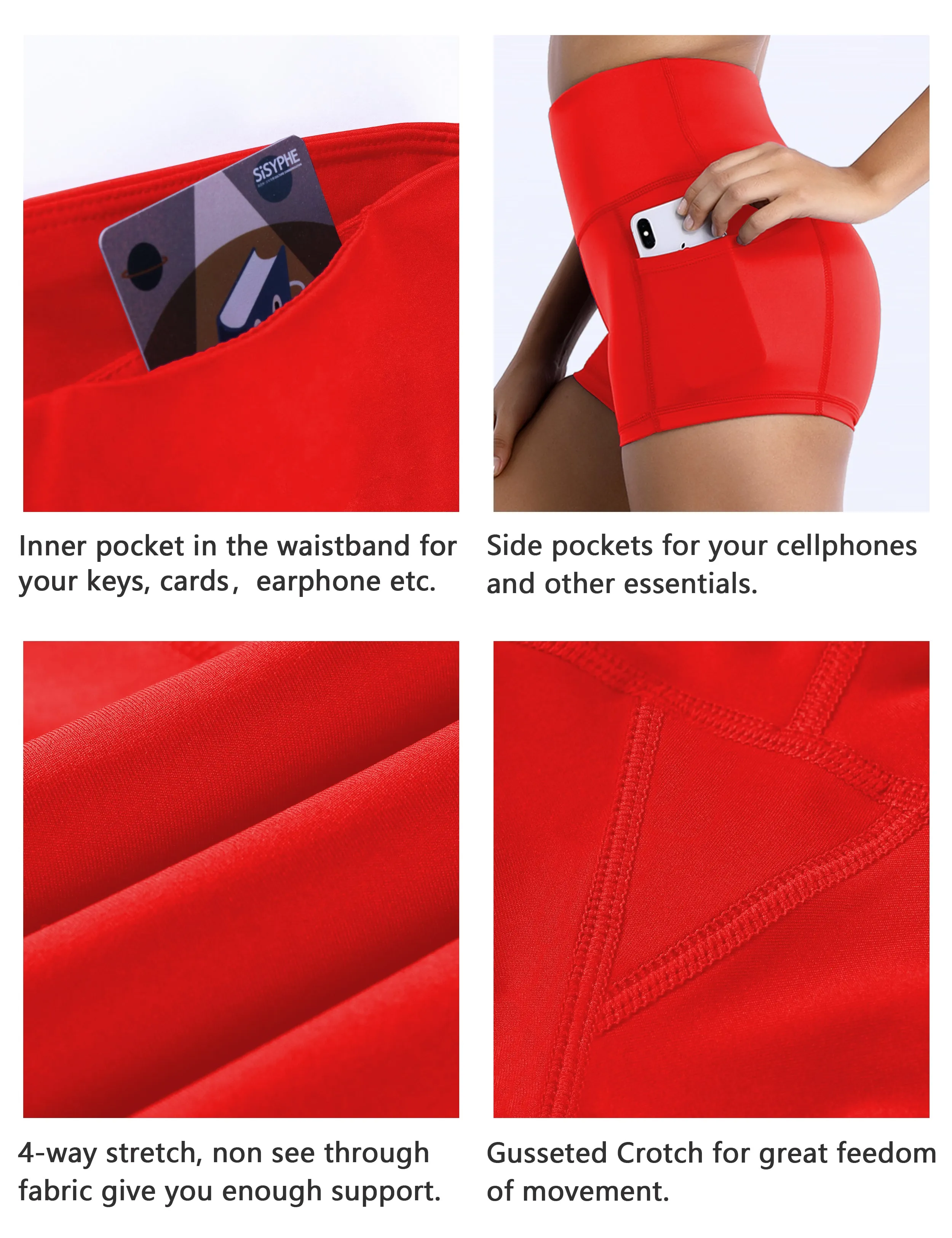 2.5" Side Pockets Running Shorts scarlet_Running