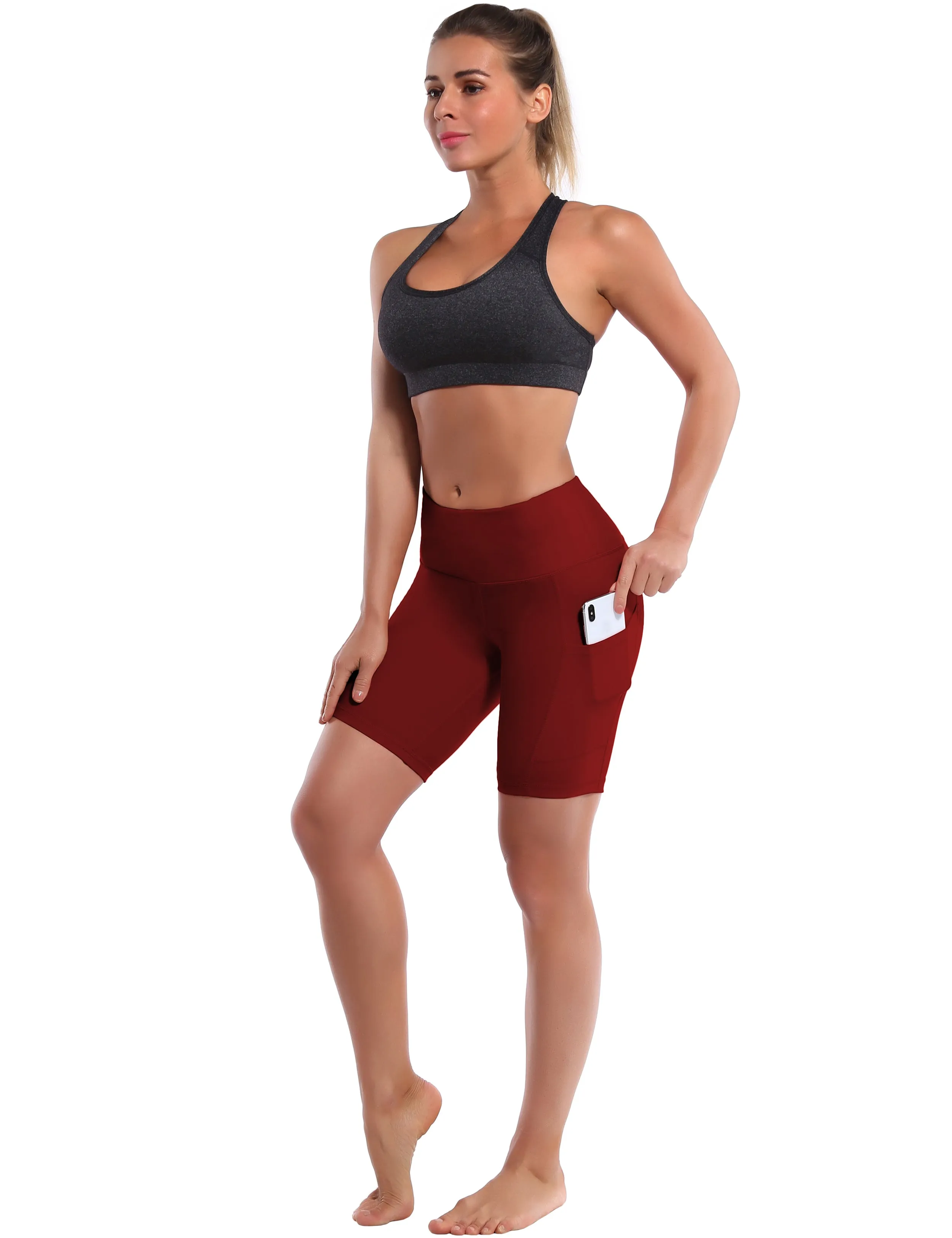 8" Side Pockets Running Shorts cherryred_Running