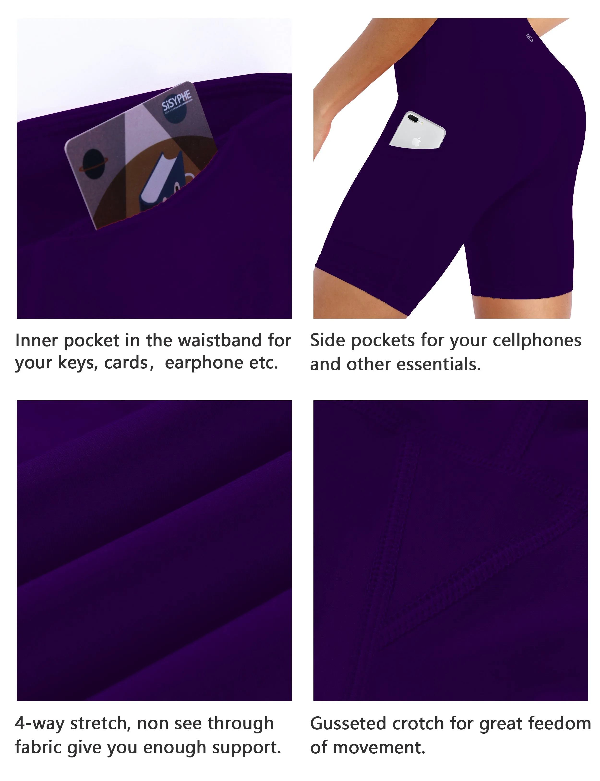 8" Side Pockets Running Shorts eggplantpurple_Running