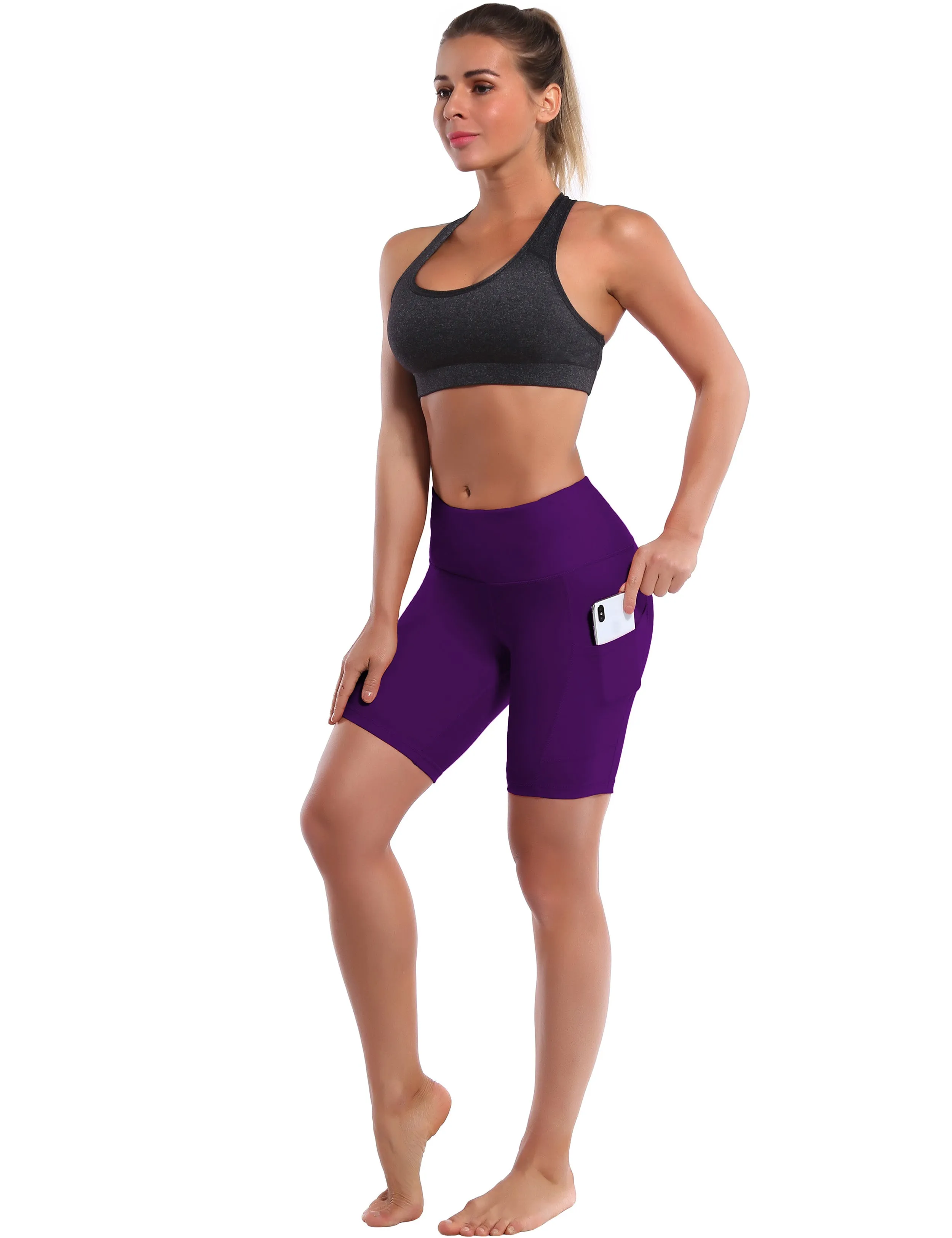 8" Side Pockets Running Shorts eggplantpurple_Running