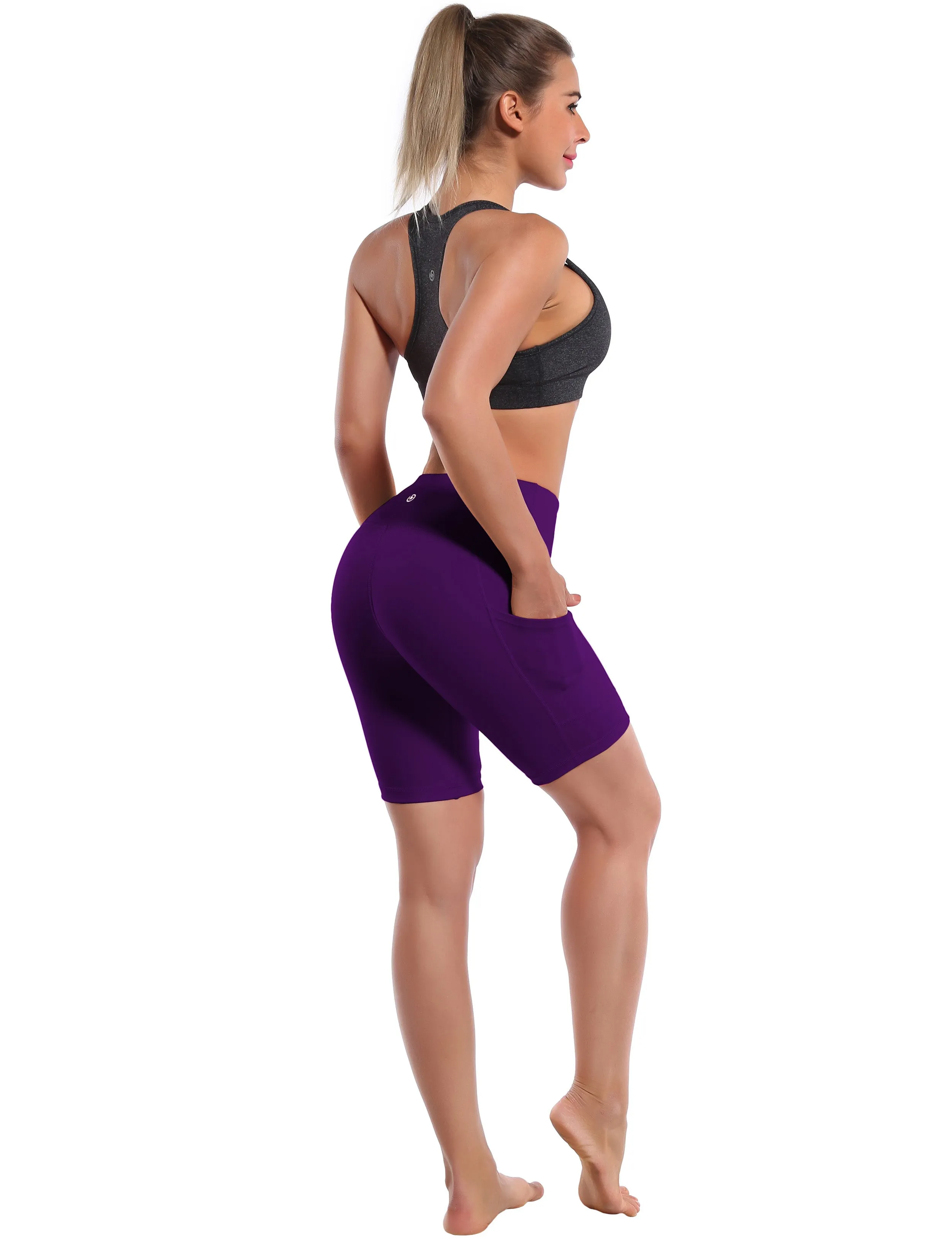 8" Side Pockets Running Shorts eggplantpurple_Running