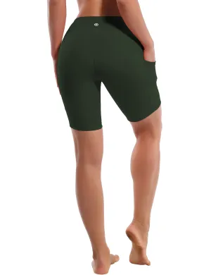 8" Side Pockets Running Shorts olivegray_Running
