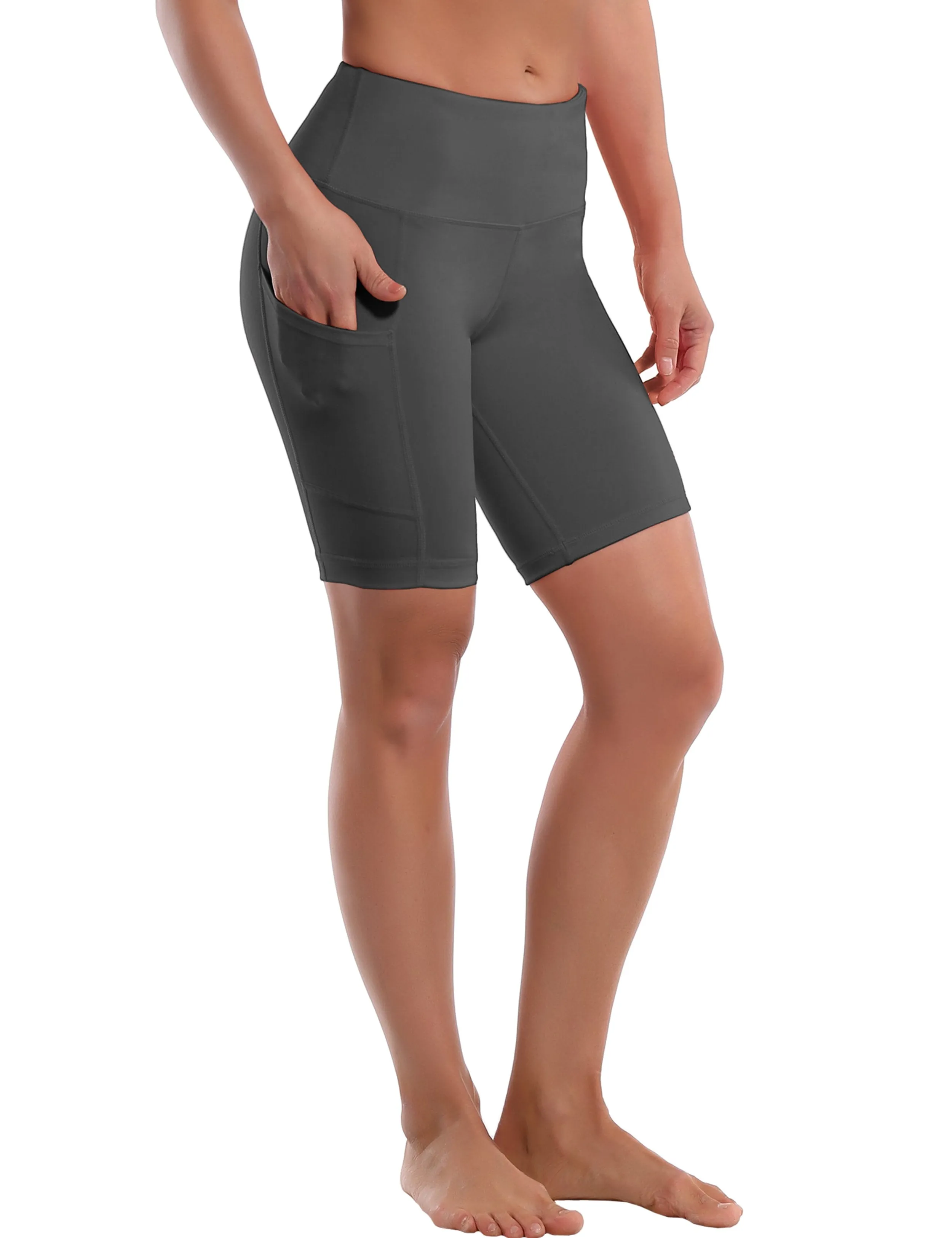 8" Side Pockets Running Shorts shadowcharcoal ins_Running