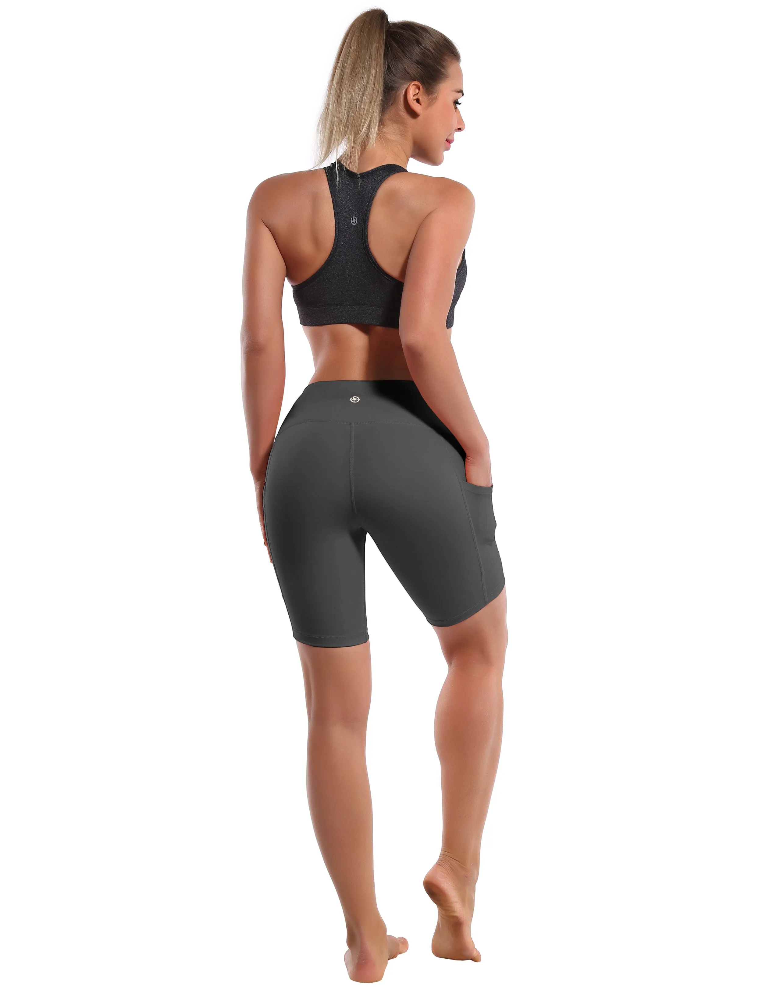 8" Side Pockets Running Shorts shadowcharcoal_Running