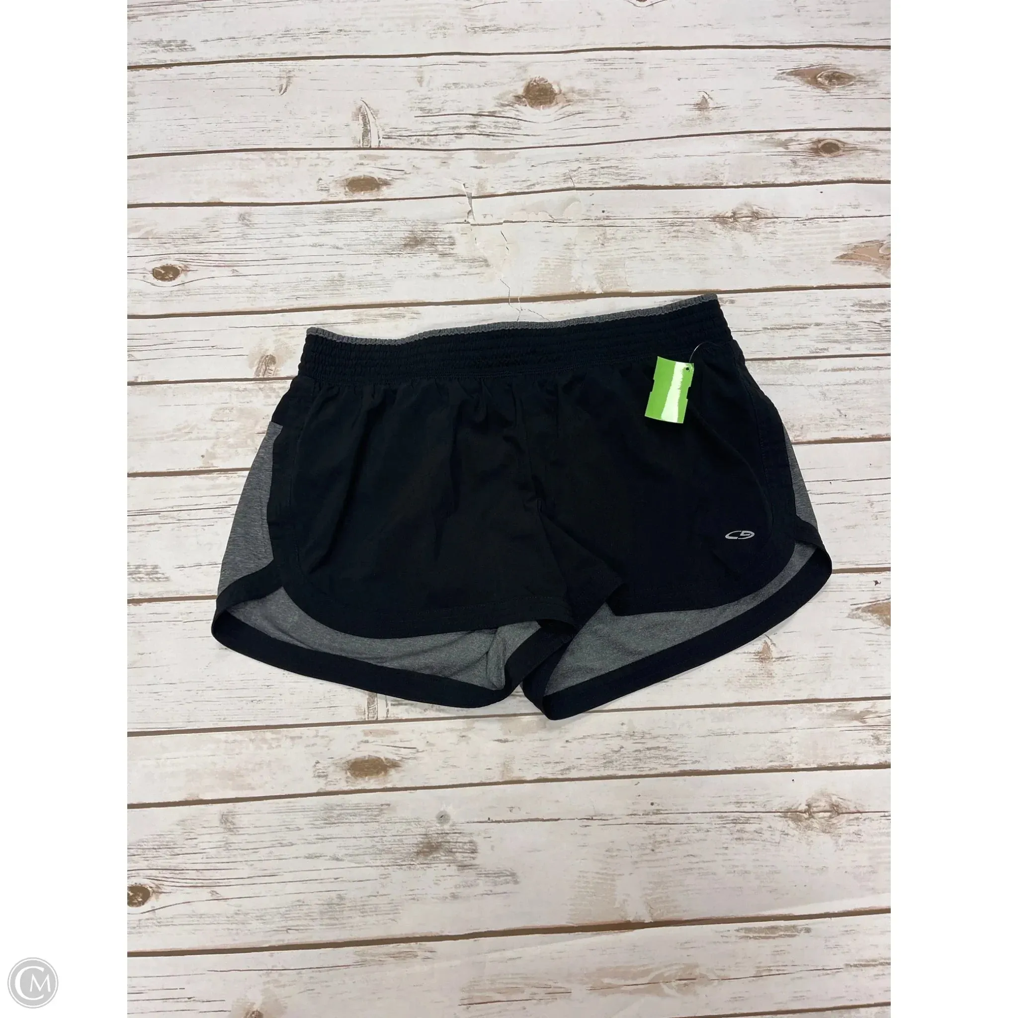 Athletic Shorts By Champion In Black & Grey, Size: L