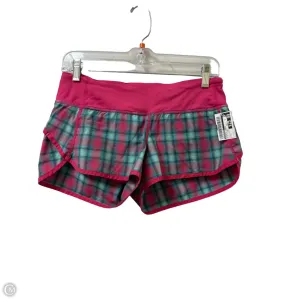 Athletic Shorts By Lululemon In Blue & Pink, Size: 4