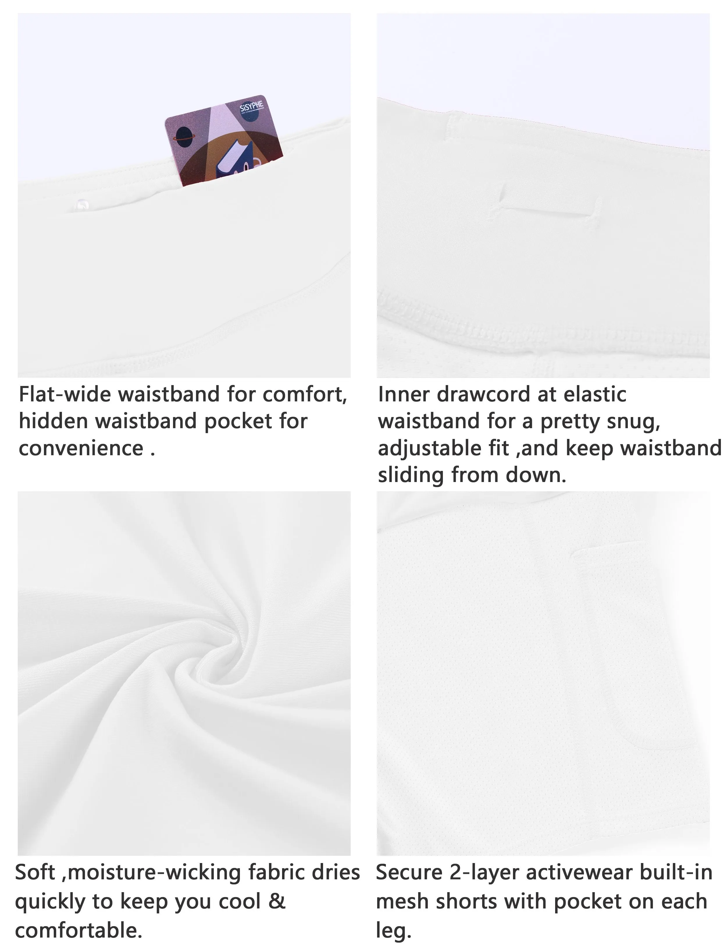 Athletic Tennis Golf Pleated Skort with Pocket Shorts white ins_Pilates
