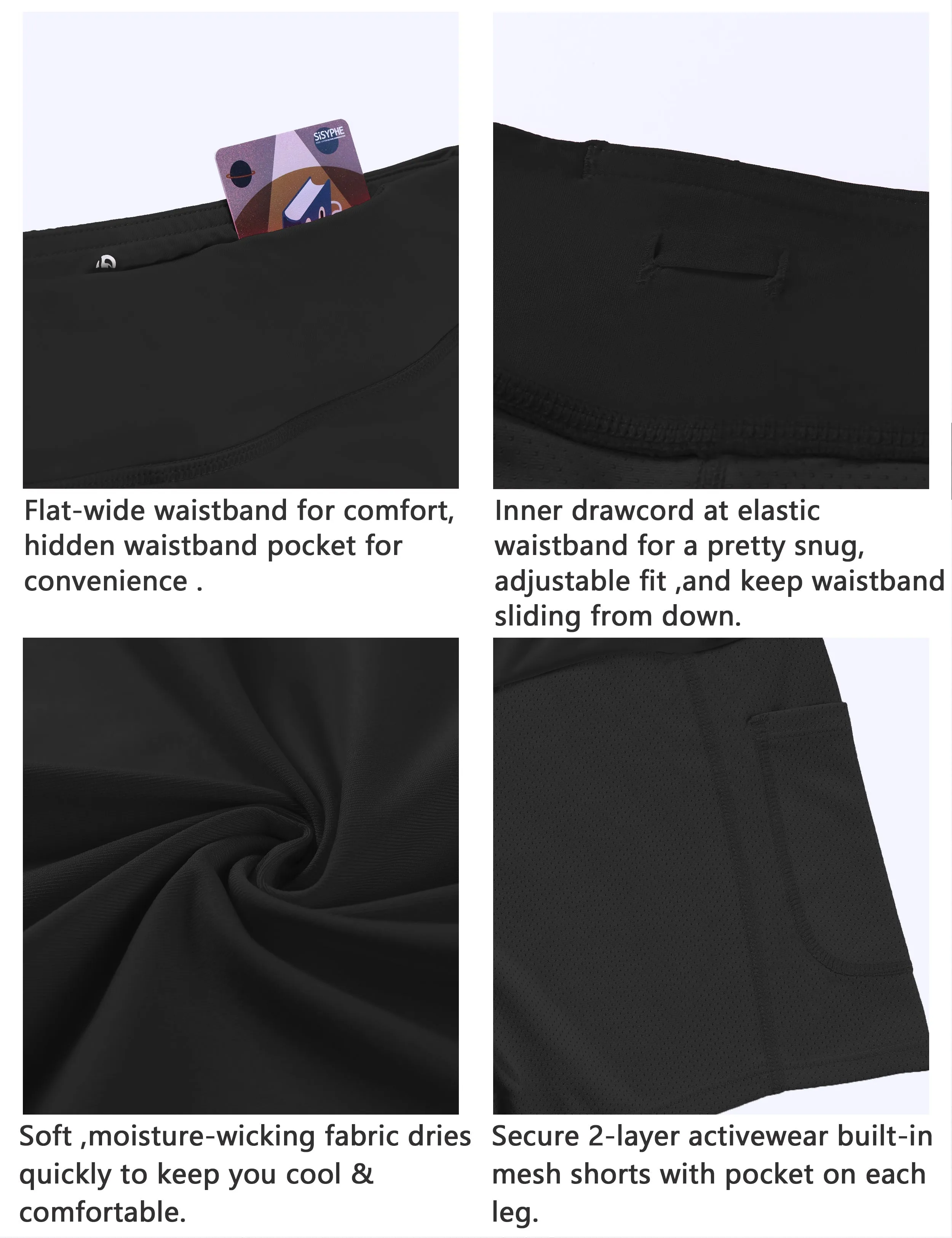 Athletic Tennis Golf Skort with Pockets Shorts shadowcharcoal_Pilates