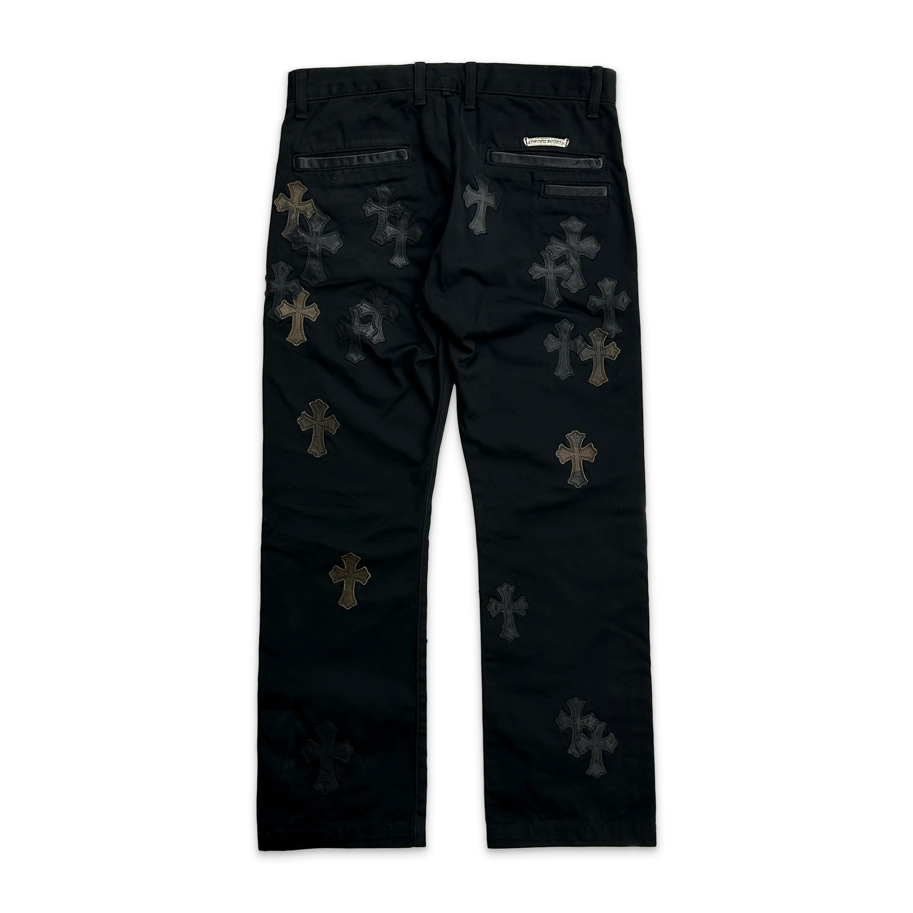 Black Chino Pants Black & Camouflage Crosses