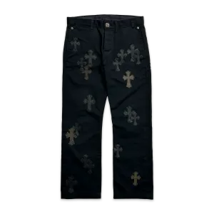 Black Chino Pants Black & Camouflage Crosses