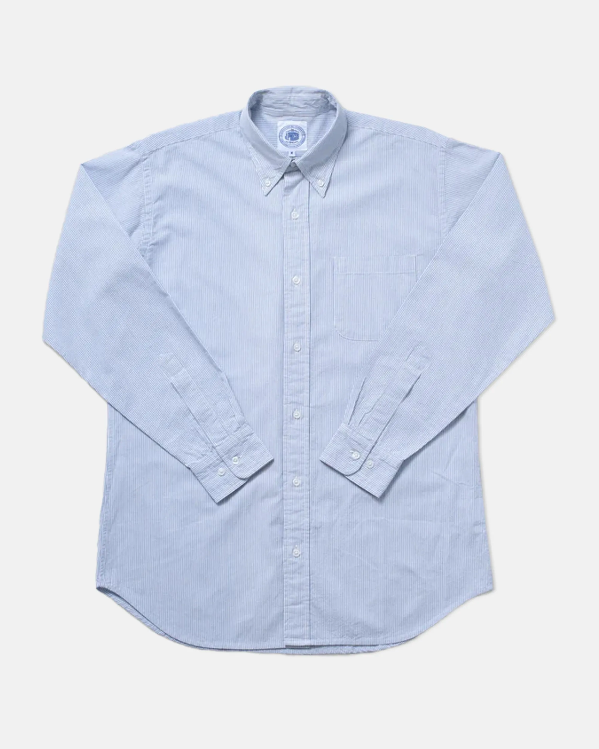 BLUE/WHITE STRIPE SEERSUCKER SHIRT
