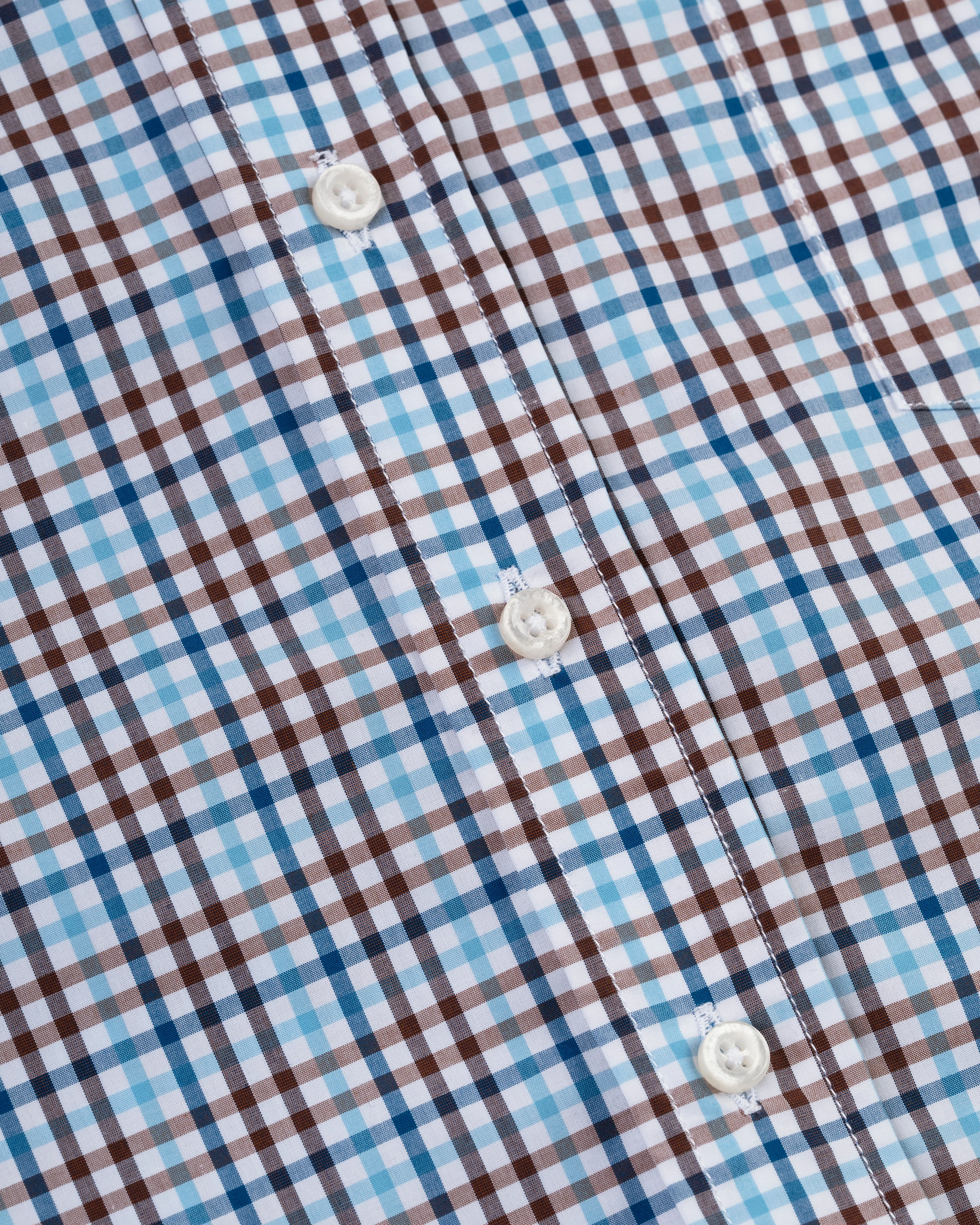 BROWN/BLUE GINGHAM COTTON SHIRT