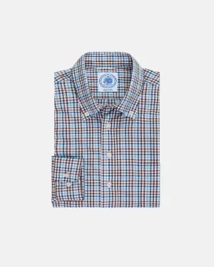BROWN/BLUE GINGHAM COTTON SHIRT
