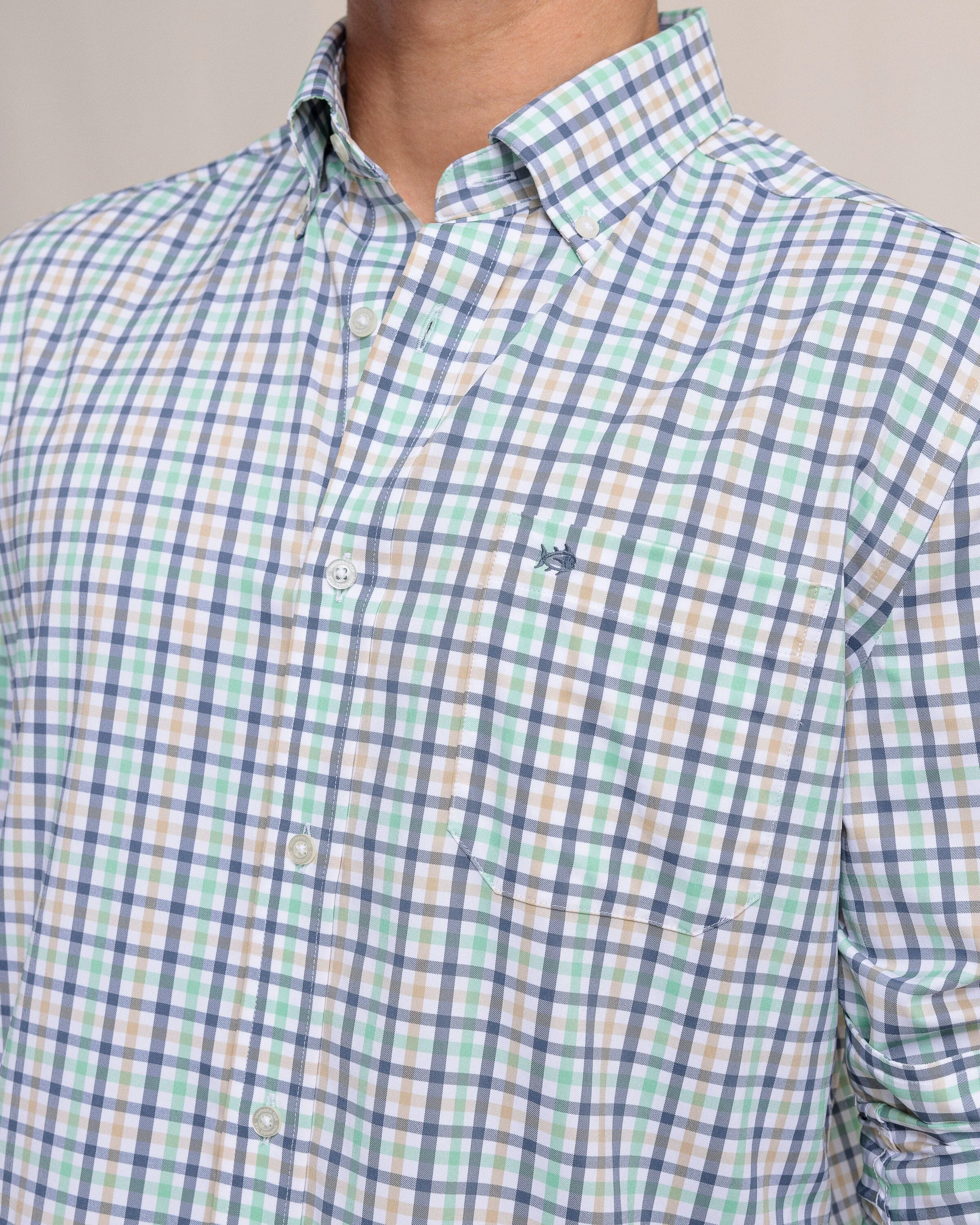 brrr°® Intercoastal Glenmoor Plaid Long Sleeve Sport Shirt