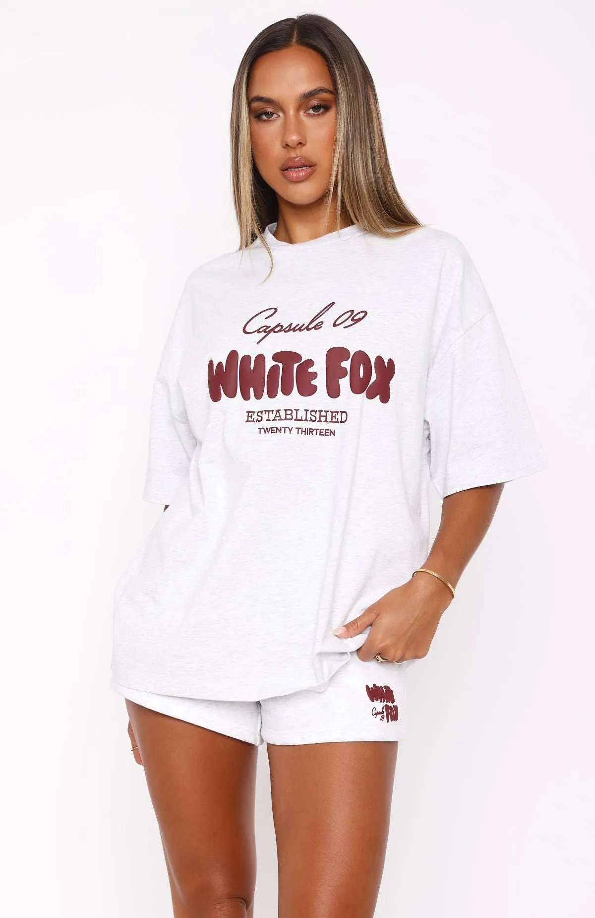 Capsule 9 Star Of The Moment Oversized Tee Grey Marle