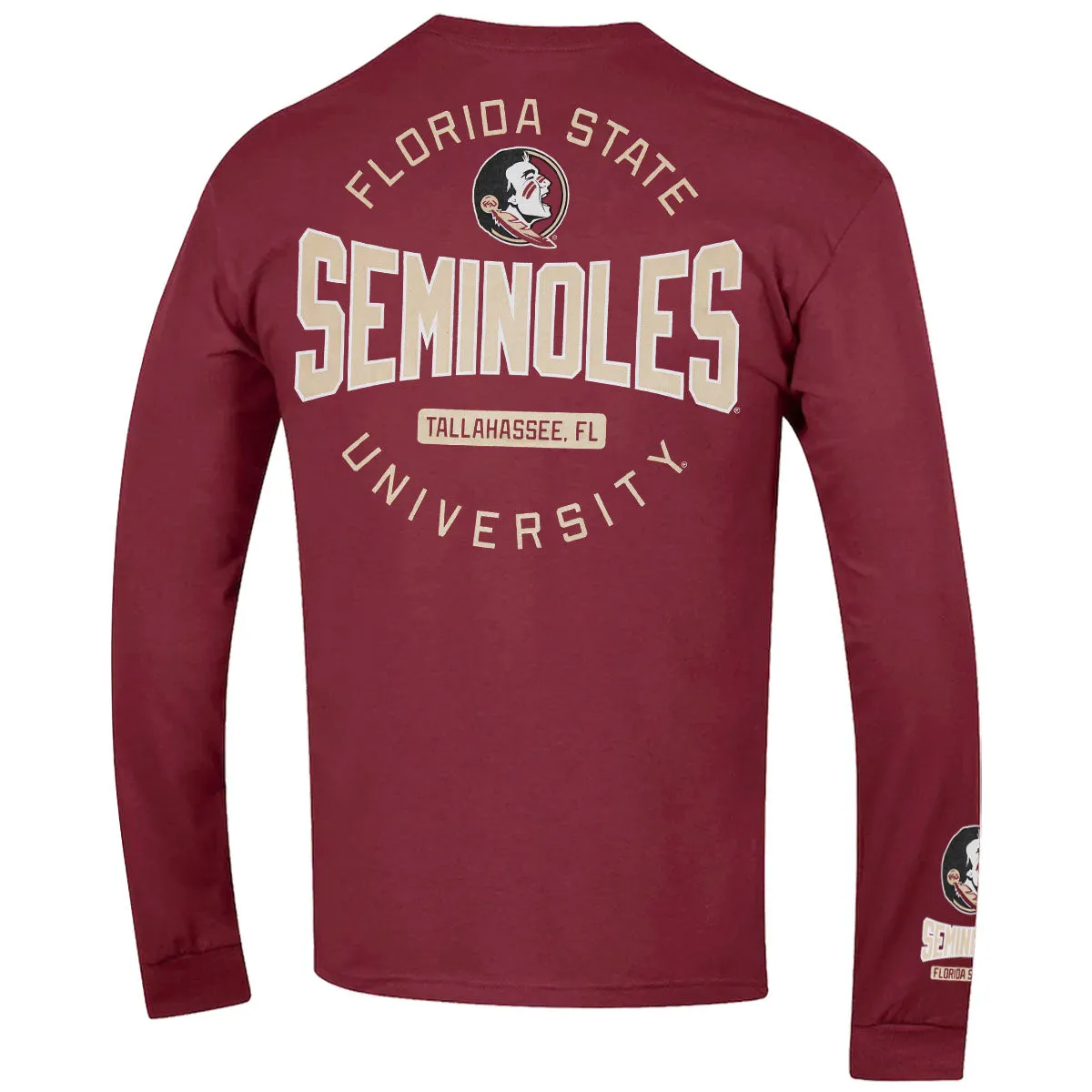 Champion Men's Florida State Seminoles/Seminole Logo Design Long Sleeve T-shirt - Garnet