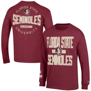 Champion Men's Florida State Seminoles/Seminole Logo Design Long Sleeve T-shirt - Garnet