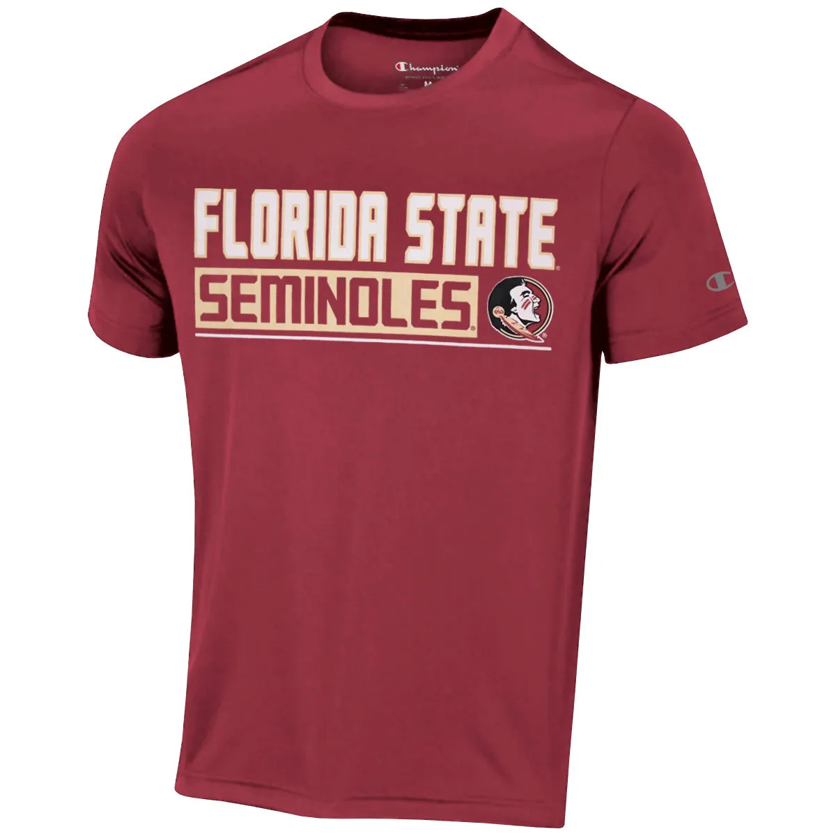 Champion Men's Florida State Seminoles/Seminole Logo Short Sleeve Performance T-shirt - Garnet