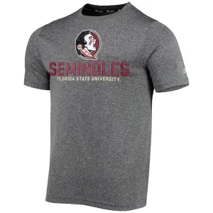 Champion Men's Seminole Logo/Seminoles Florida State University Heathered Short Sleeve Performance T-shirt - Slate