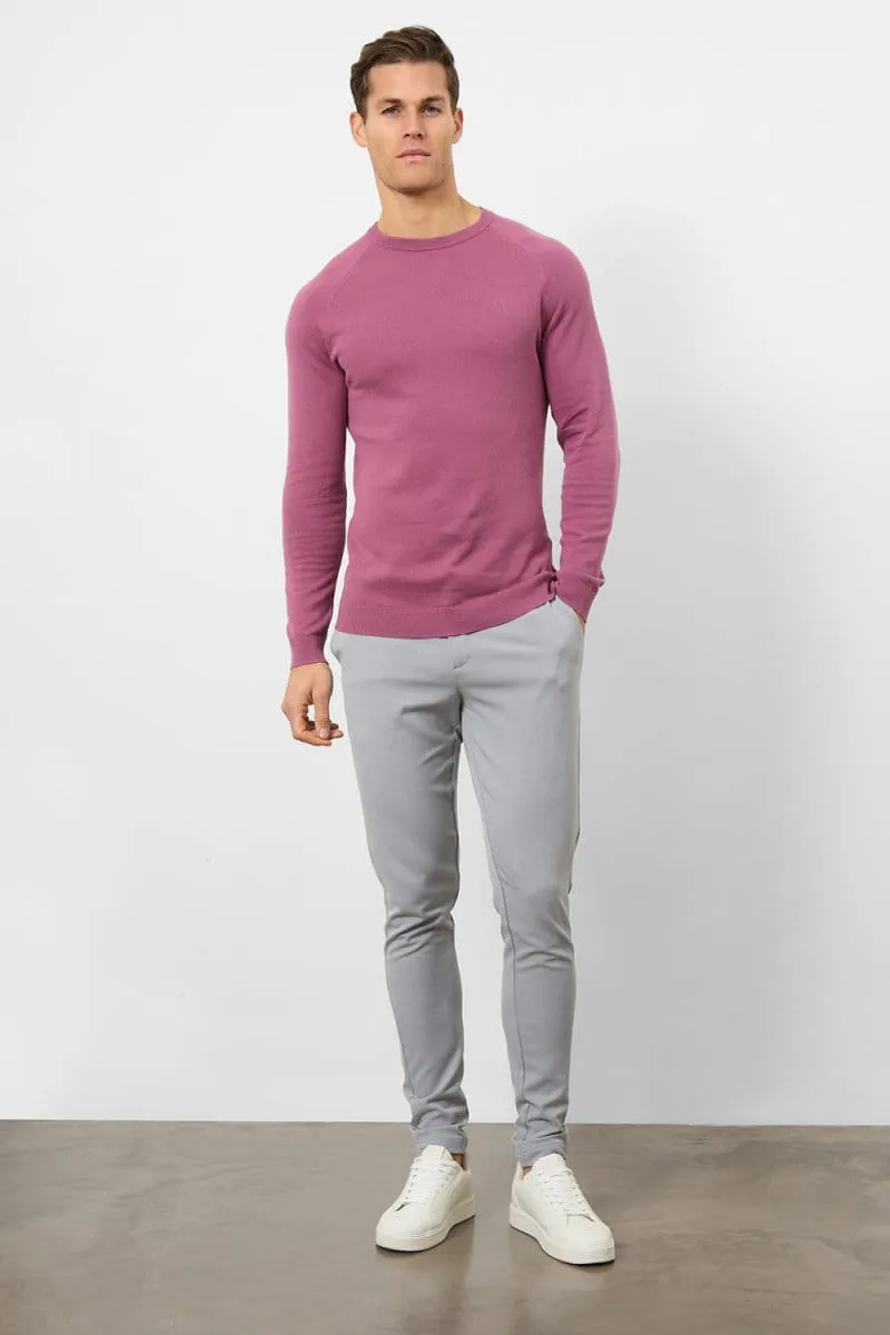 Cotton Crew Neck in Mulberry