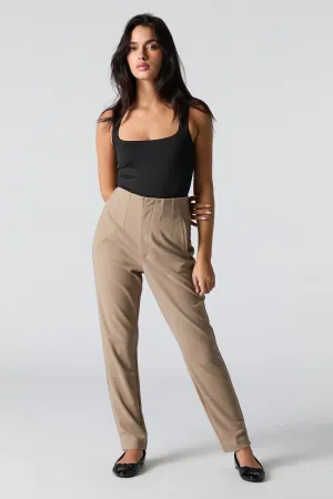 Crepe Pleated Slim Dress Pant