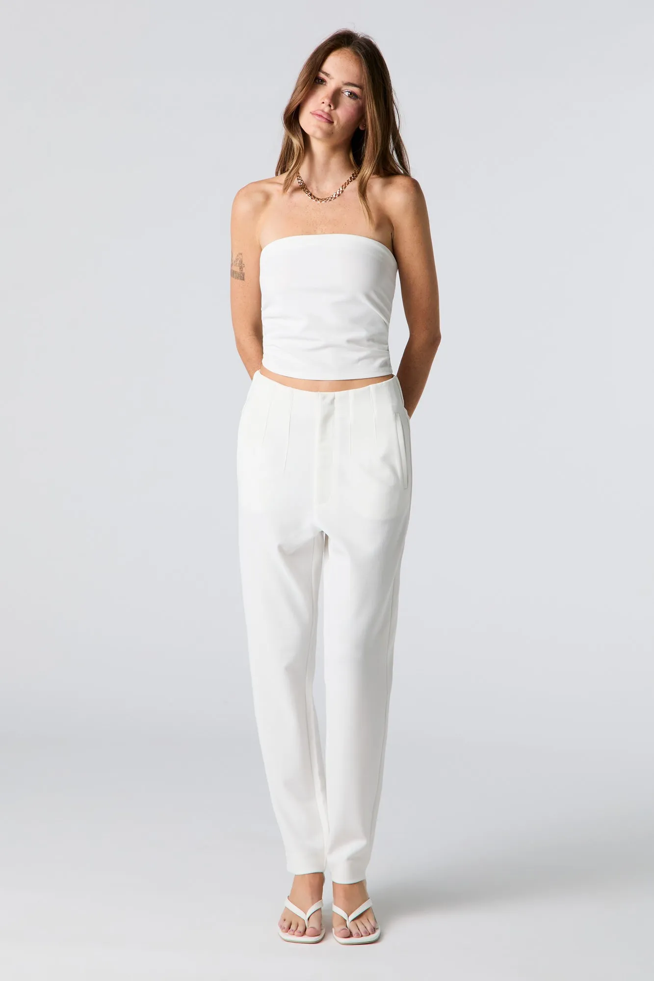 Crepe Slim Dress Pant