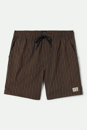 Everyday Stretch Hybrid Short 5.5" - Washed Navy/Sunbaked Herringbone