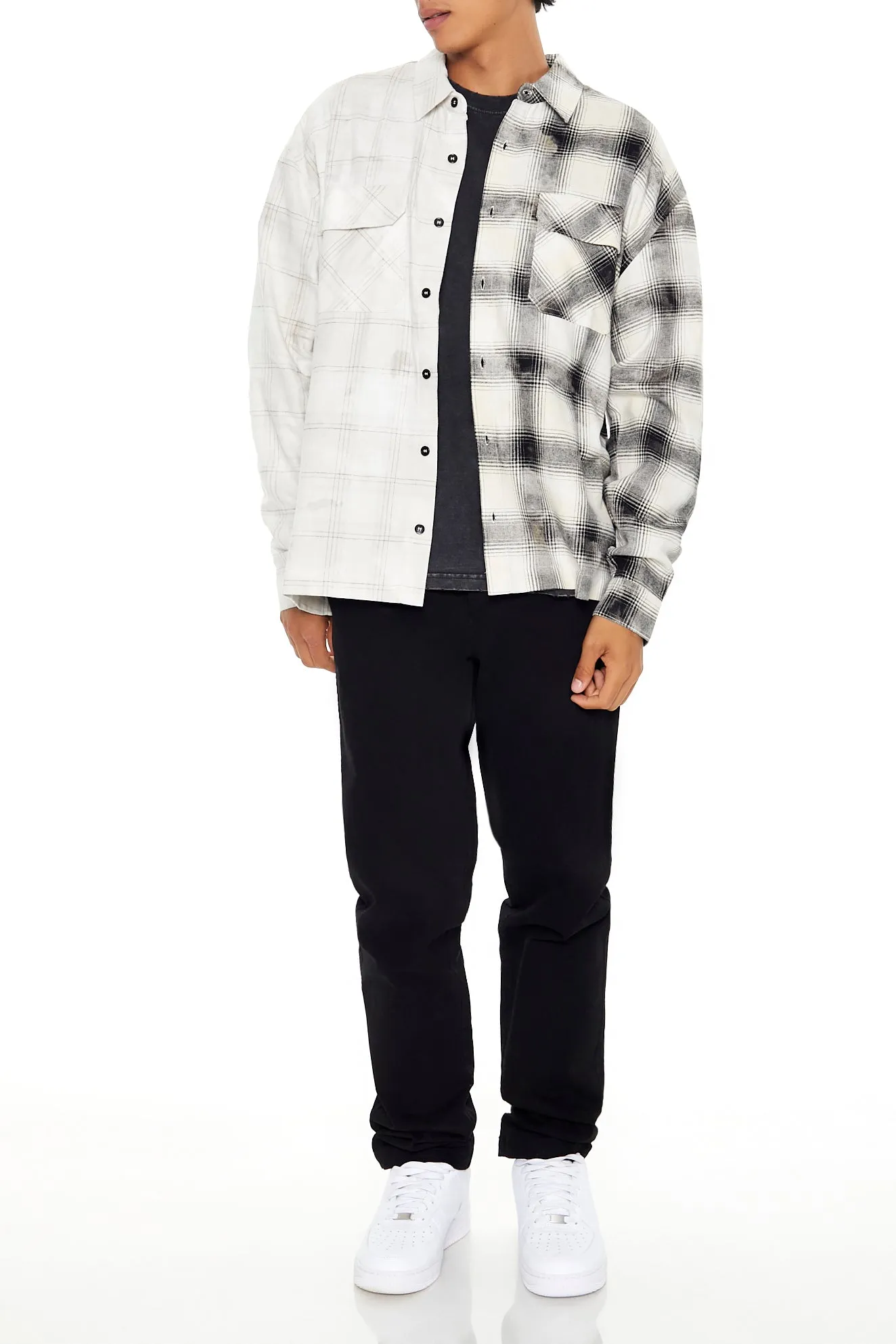 Flannel Mixed Plaid Shirt