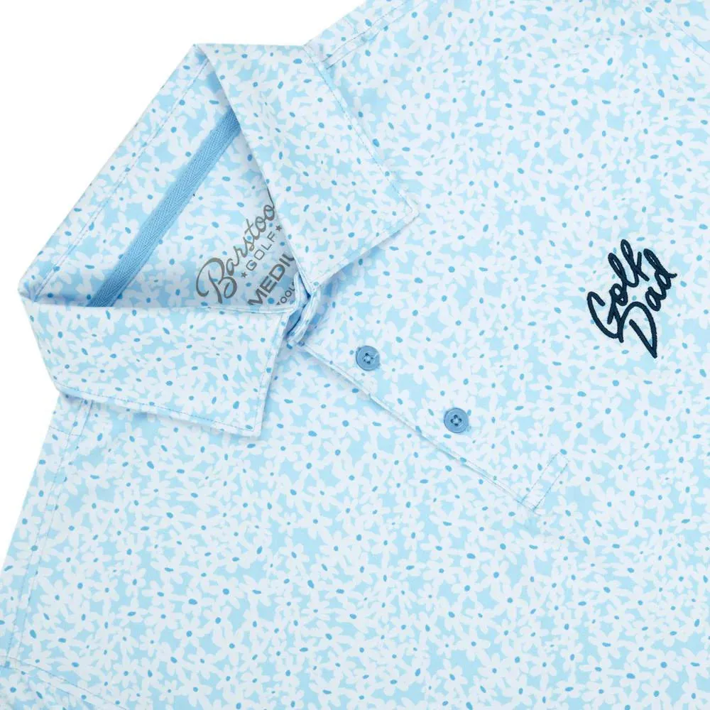 Golf Dad Floral Printed Polo - Powder Blue