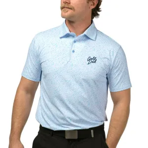 Golf Dad Floral Printed Polo - Powder Blue