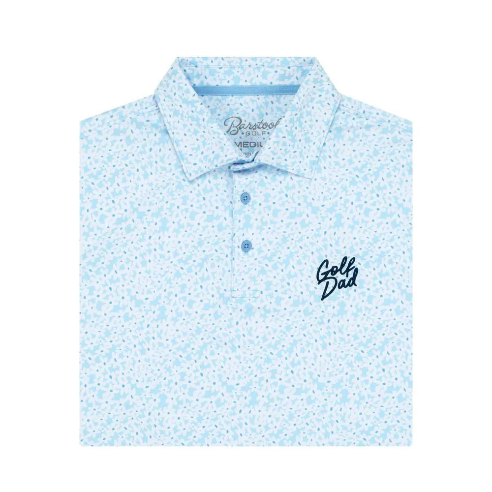 Golf Dad Floral Printed Polo - Powder Blue