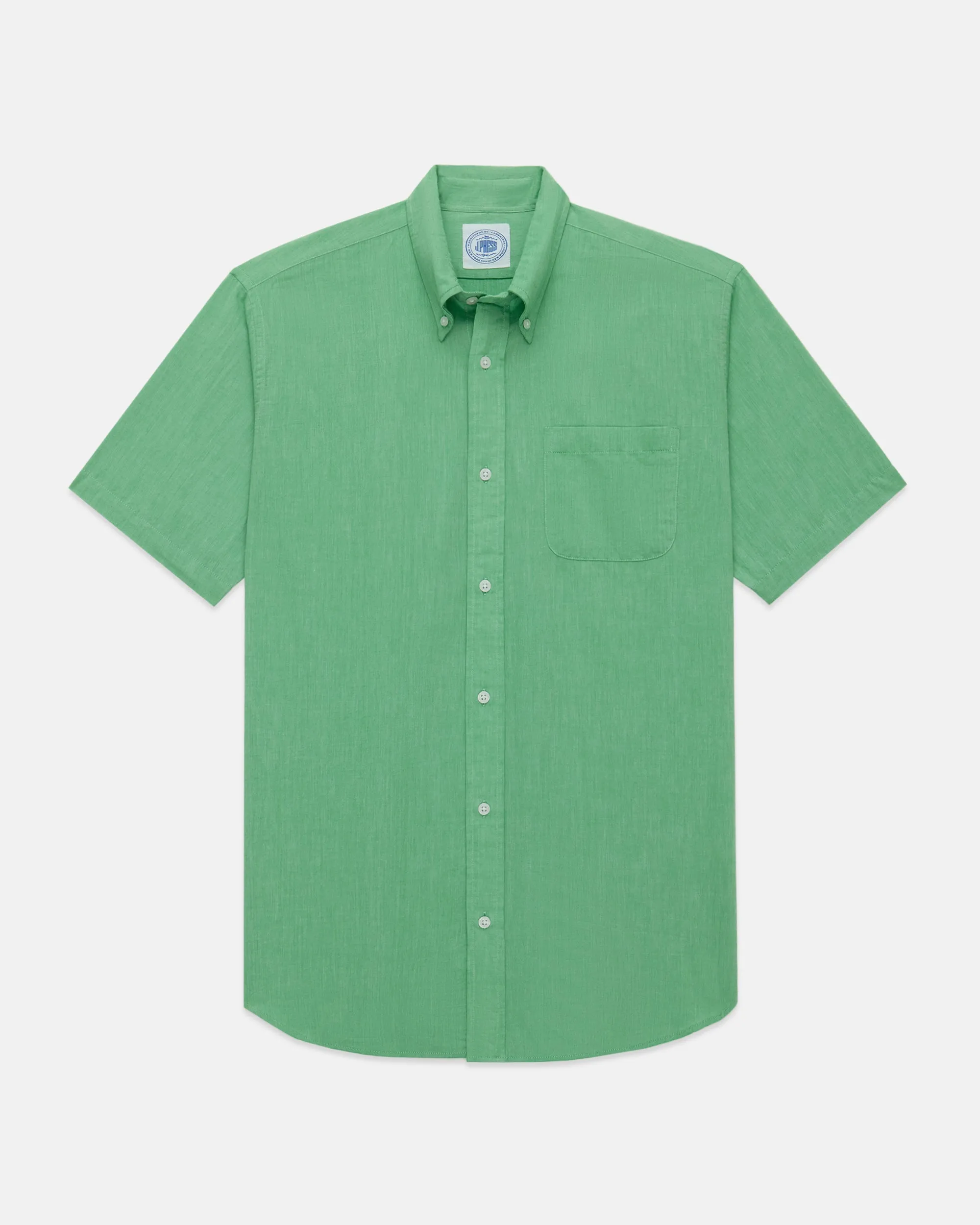 GREEN CHAMBRAY SHORT SLEEVE SHIRT