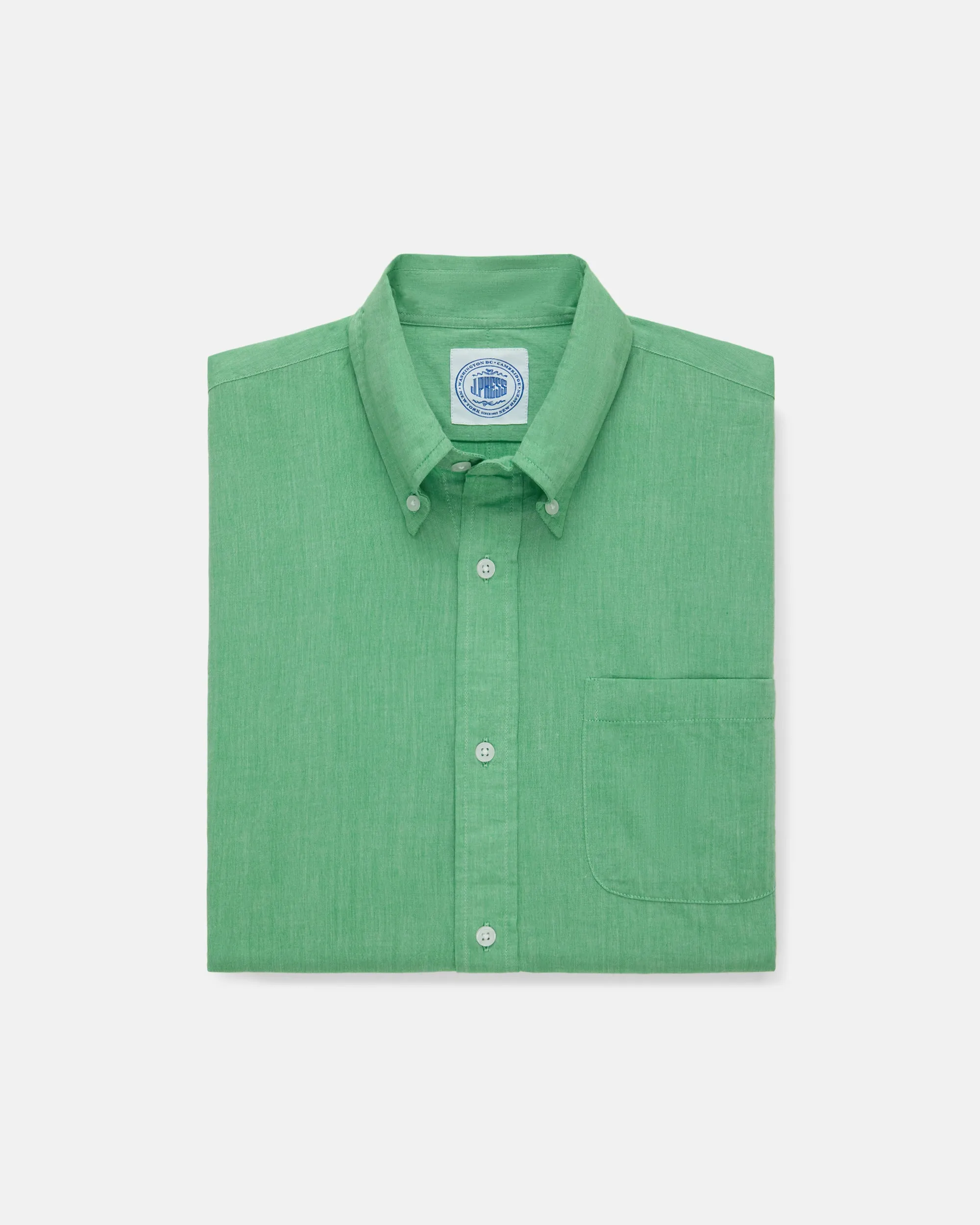 GREEN CHAMBRAY SHORT SLEEVE SHIRT