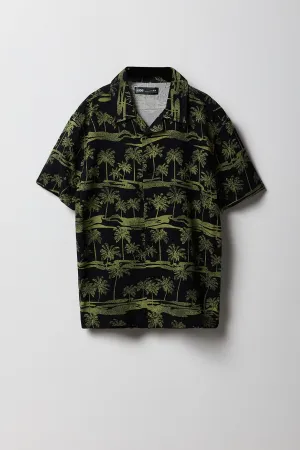Haut boutonné avec motif tropical pour garçon