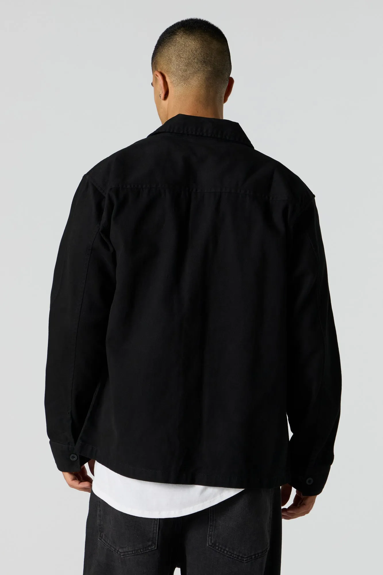 Haut boutonné en denim à manches longues