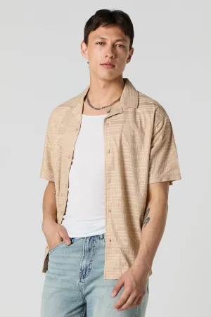 Haut boutonné texturé avec col