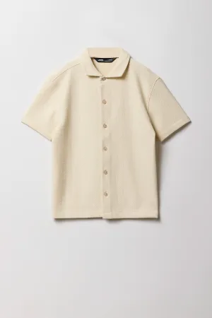 Haut carré boutonné et texturé Geo pour garçons