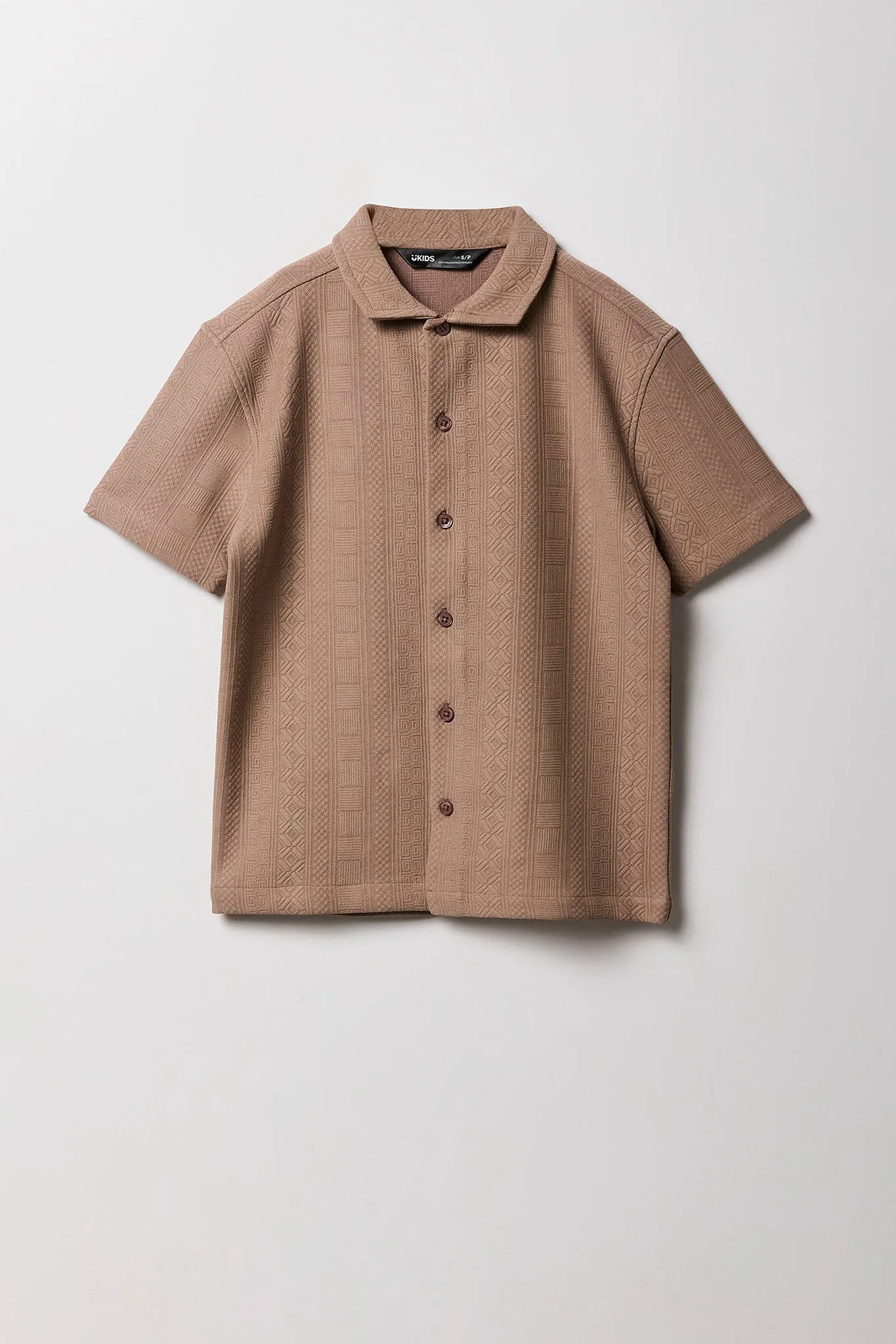 Haut carré boutonné et texturé Geo pour garçons